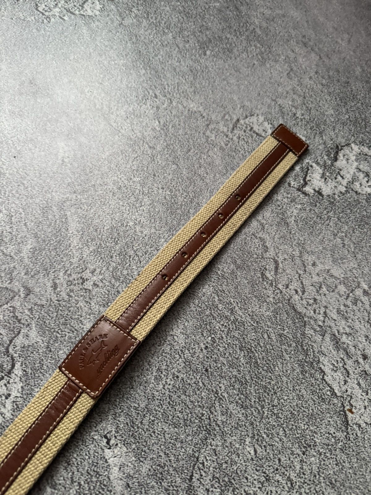 Designer × Paul & Shark × Vintage Paul & Shark 104cm belt casual leather brown / beige Size ONE SIZE - 7 Thumbnail