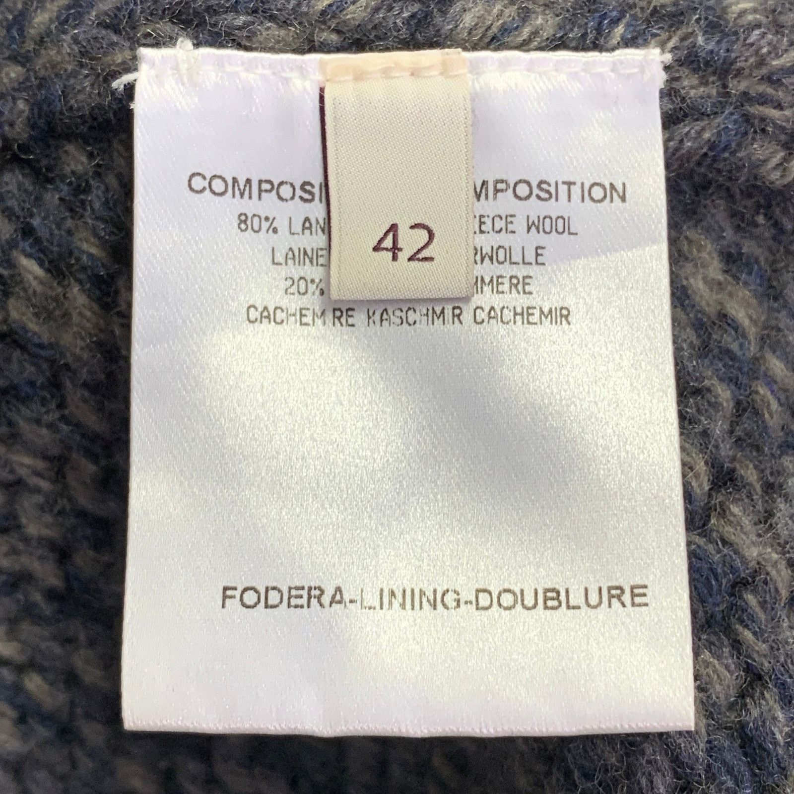 Stella McCartney Size L Grey Navy Wool Cashmere Melange Knit Coat Size L / US 10 / IT 46 - 6 Thumbnail