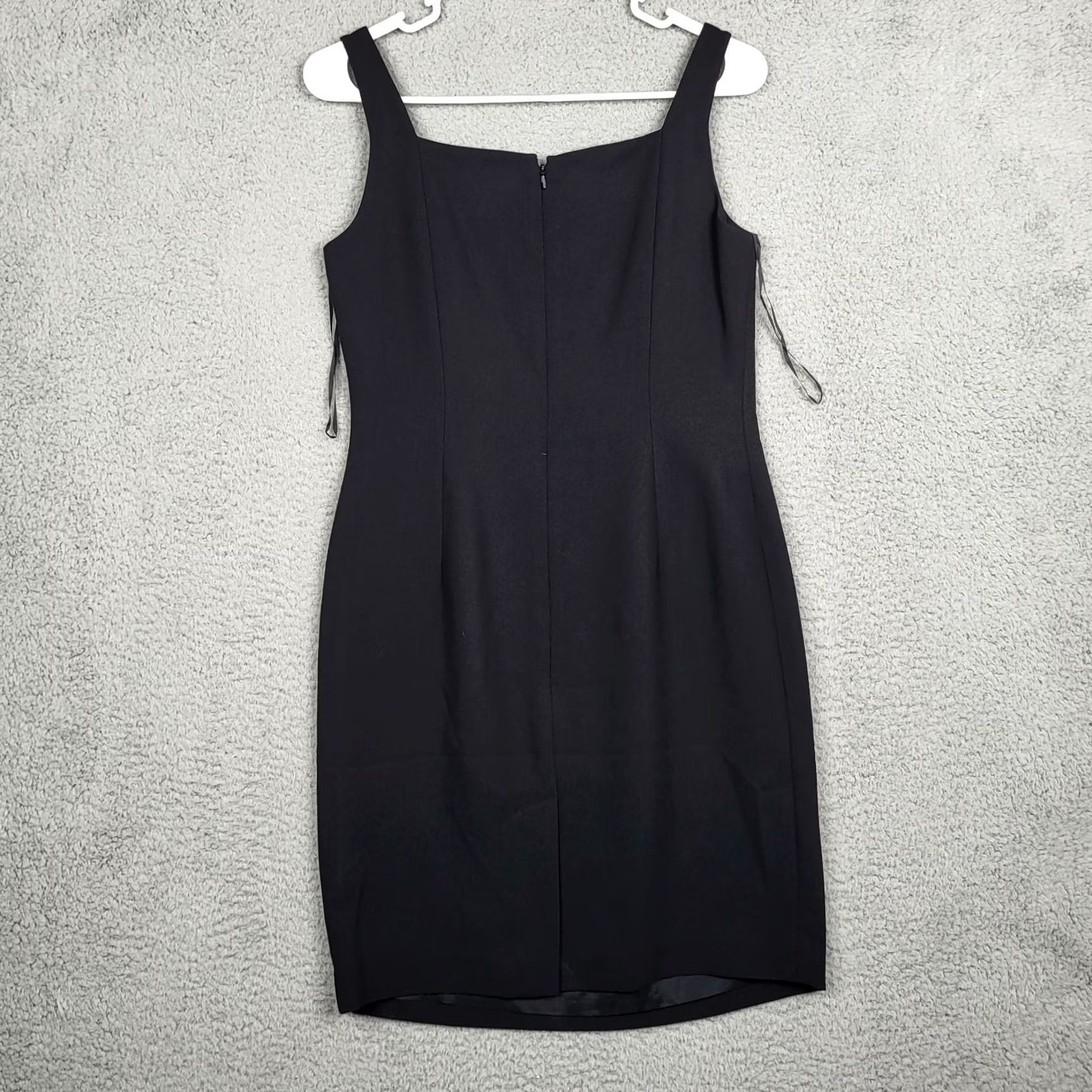 Loft LOFT By Ann Taylor Women Black Sheath Dress Size 4P Petite | Short Sleeve Square Neck Casual 4P Women Dress LOFT Sheath Black Size S / US 4 / IT 40 - 4 Thumbnail