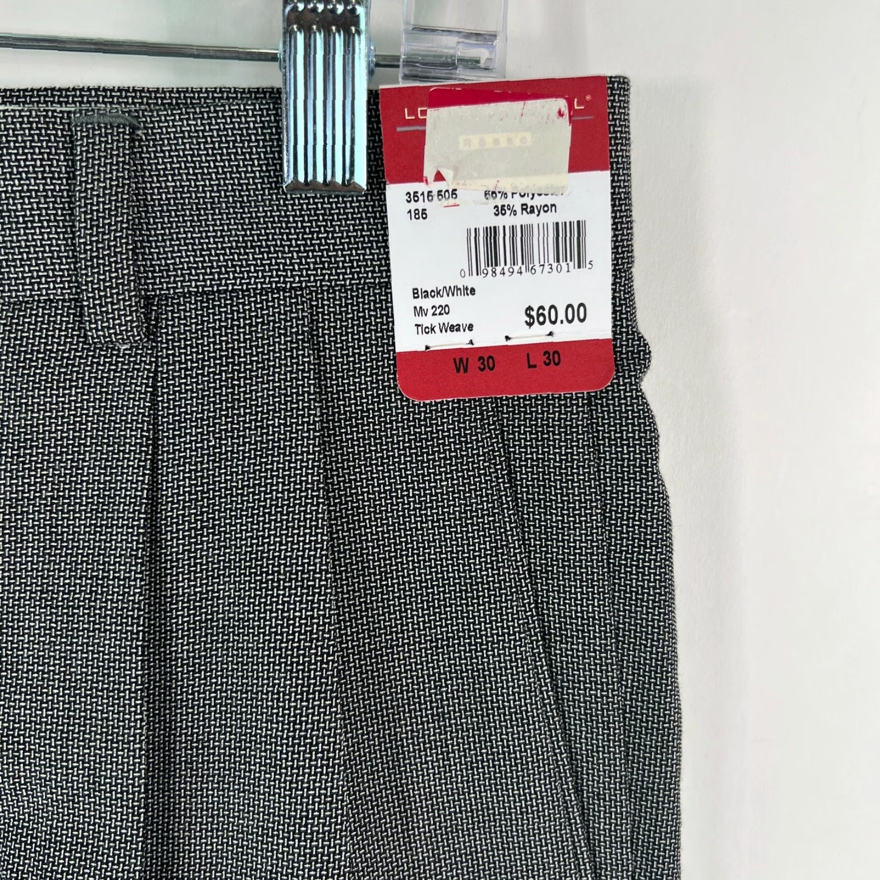 Vintage Louis Raphael Mens Pleated Front Tick Weave Casual Gray Dress Pants 30X30 Size US 30 / EU 46 - 7 Thumbnail