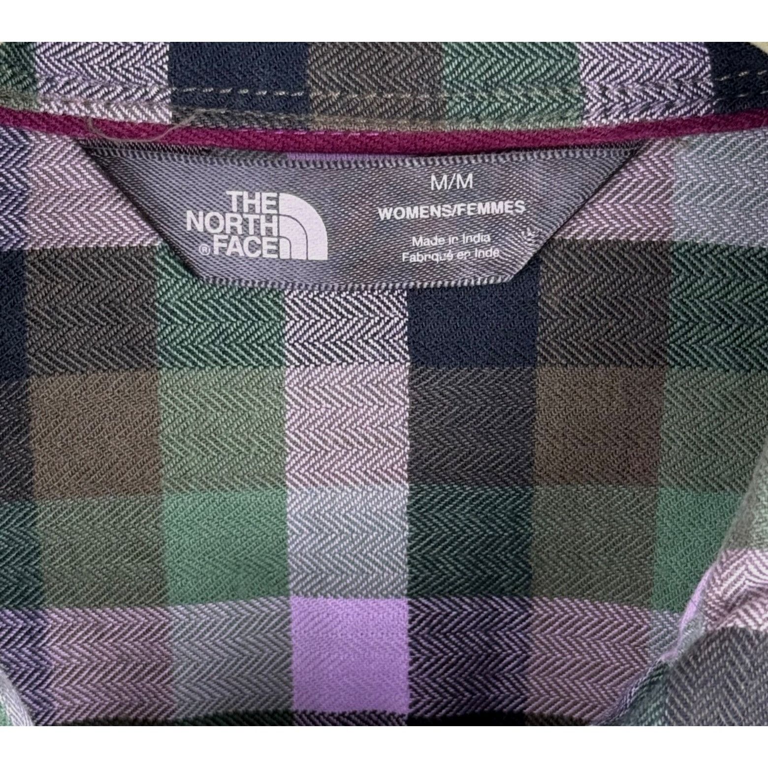 The North Face The North Face Women's Button-Front Shirt Green/Purple Plaid Size M / US 6-8 / IT 42-44 - 2 Thumbnail
