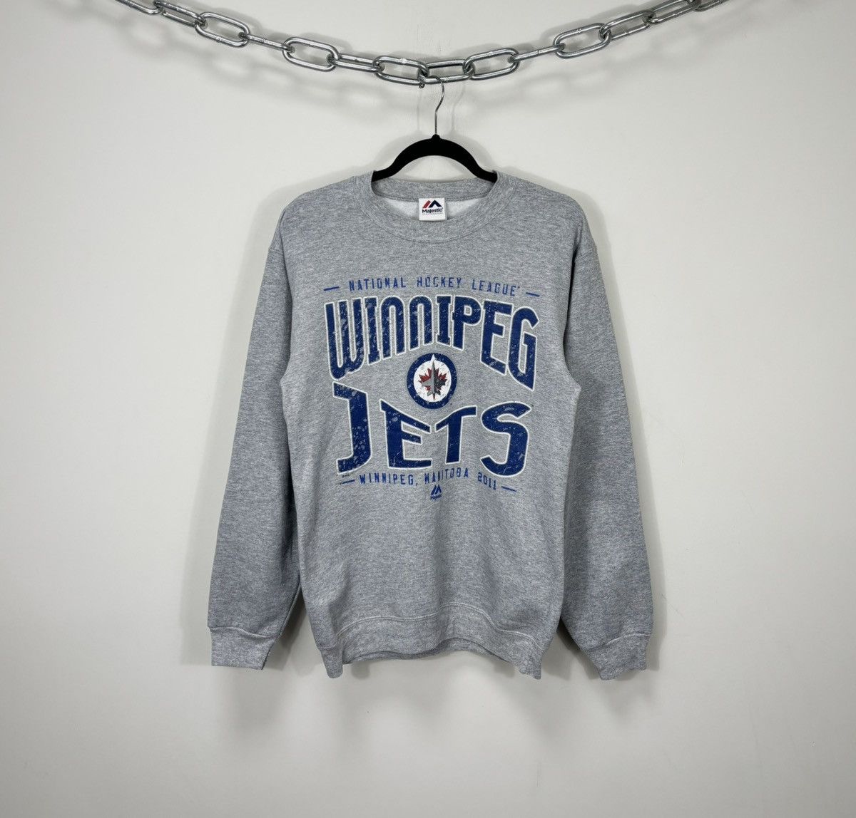 Majestic Vintage Majestic Winnipeg Jets NHL Big Logo Grey Sweatshirt Size US S / EU 44-46 / 1 - 1 Thumbnail