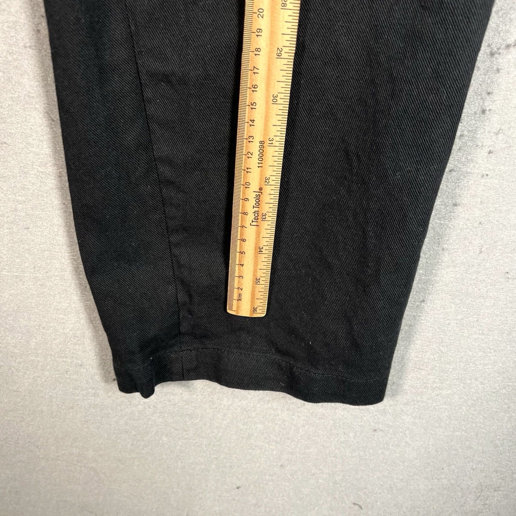 Zara Zara Jeans Womens Size 31 Black Wide Leg Straight Fit 100% Cotton Size 24" / US 00 / IT 34 - 4 Thumbnail