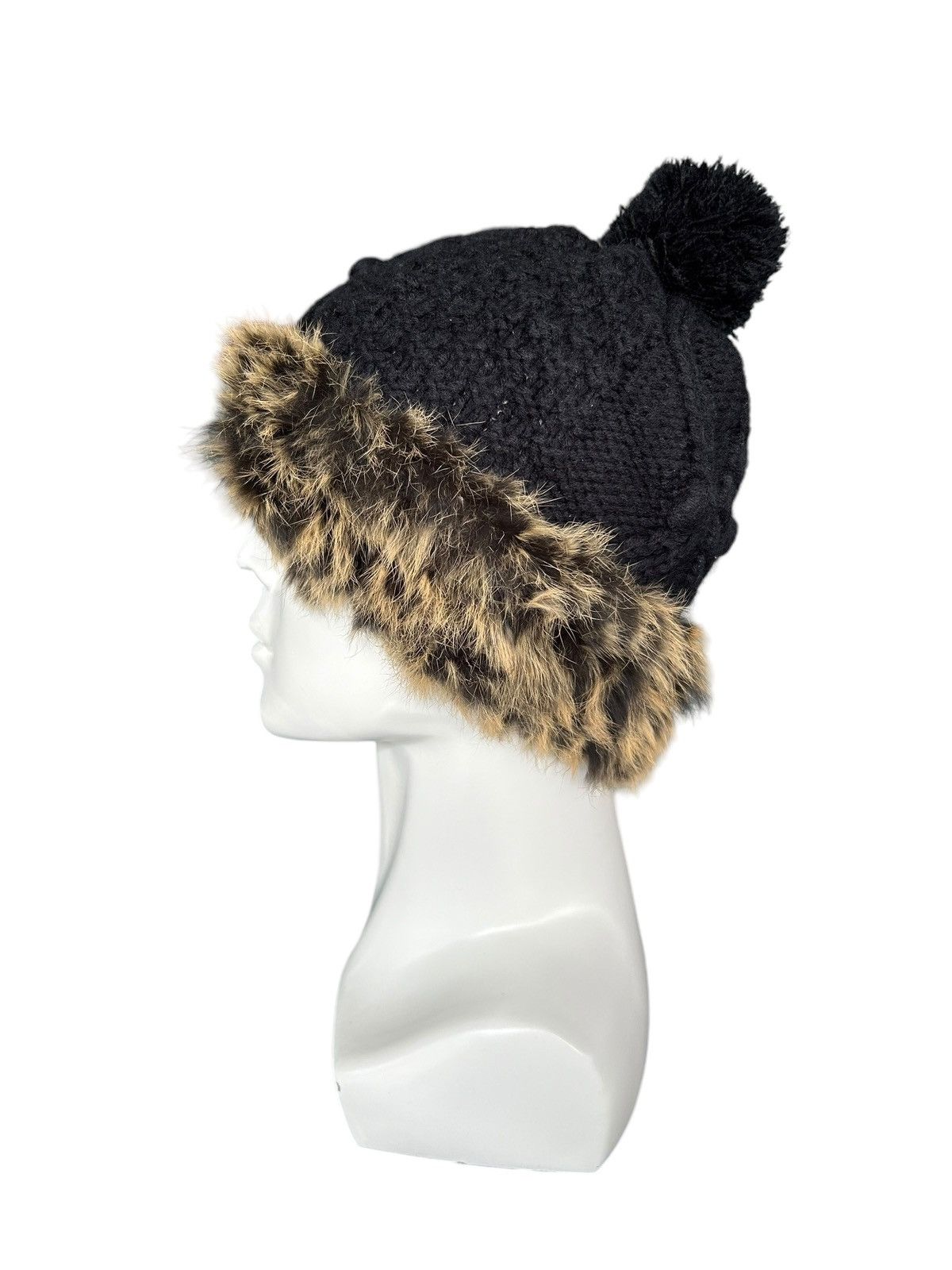 14th Addiction × If Six Was Nine × Le Grande Bleu (L.G.B.) Punk Bondage Style Knitt fur Beanie Hats ☠️☠️ Size ONE SIZE - 2 Thumbnail