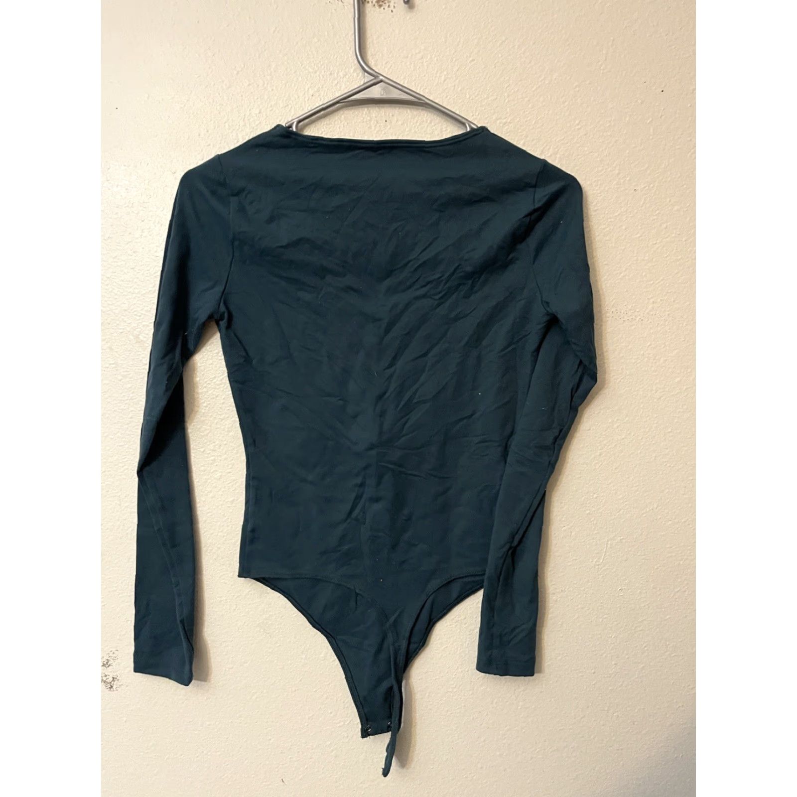 Abercrombie & Fitch Abercrombie & Fitch Bodysuit Small Green Long Sleeve Crew Neck Regular Womens Size S / US 4 / IT 40 - 3 Thumbnail