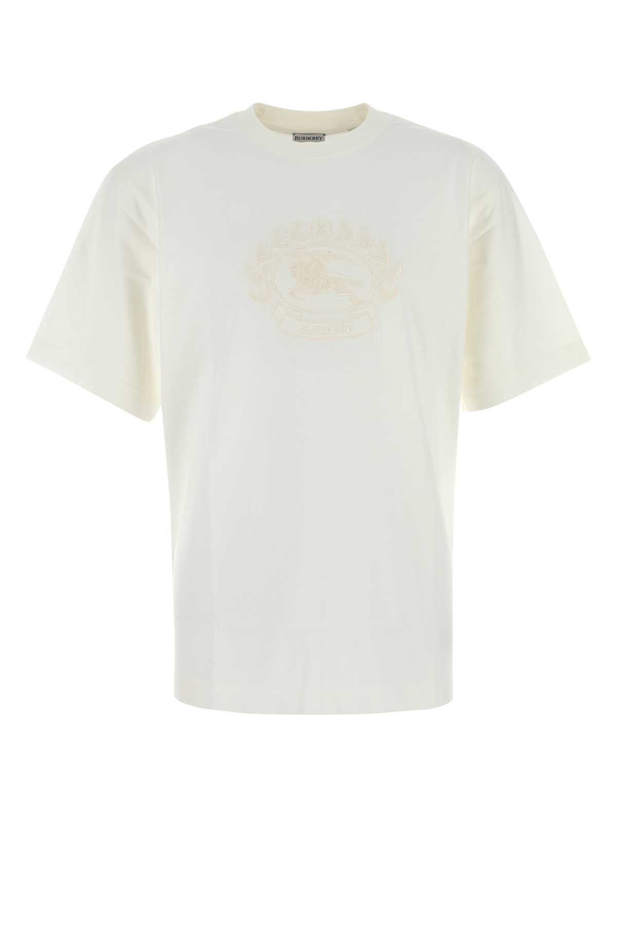 Burberry White Cotton T-Shirt Size US L / EU 52-54 / 3 - 1 Thumbnail