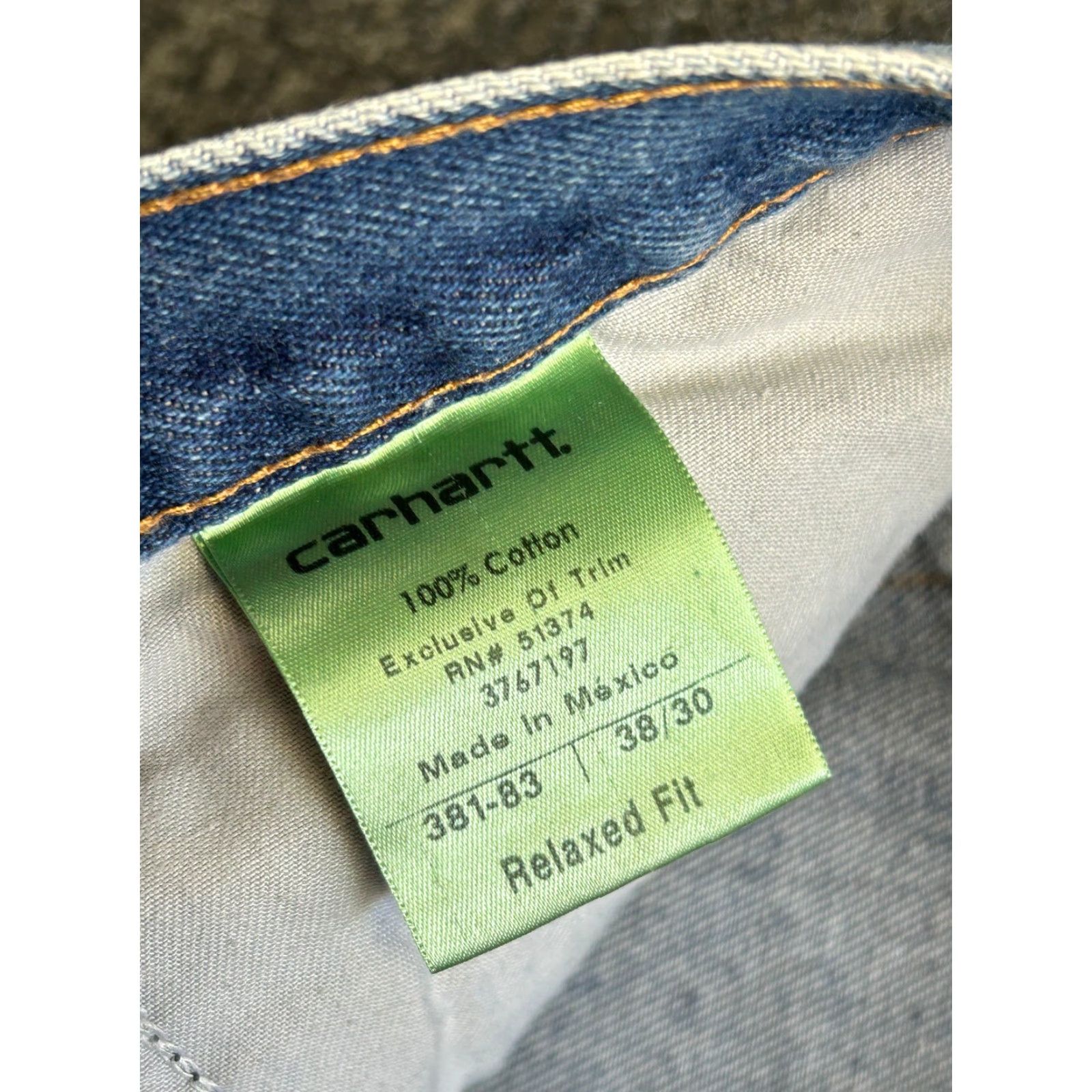 Carhartt VINTAGE Carhartt Denim Jeans Relaxed Fit 38 x 30 Men Jeans Blue 5-Pocket Logo USA 80s 90s Grunge Cowboy Workwear Mens Size US 38 / EU 54 - 6 Thumbnail