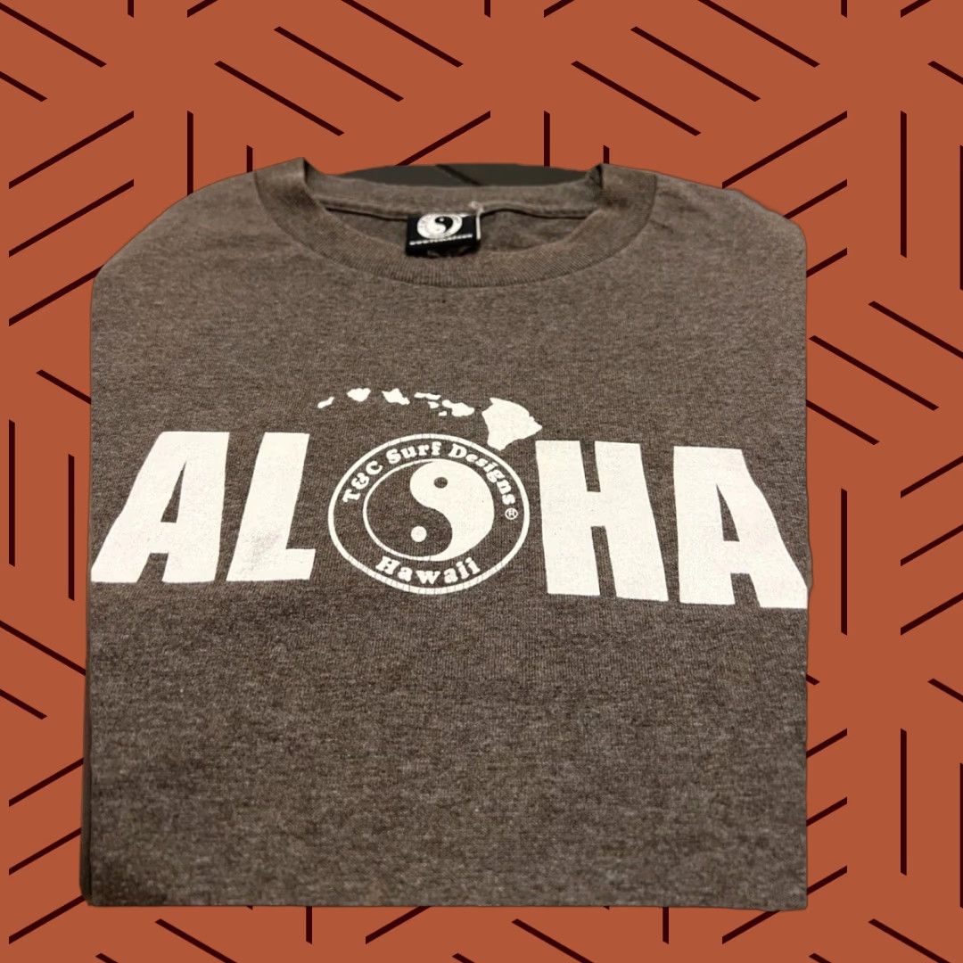 ALOHAS VINTAGE T&C Surf Designs Shirt Surfer Hawaii Yin Yang Logo Aloha Small Gray Mens Size US S / EU 44-46 / 1 - 1 Thumbnail