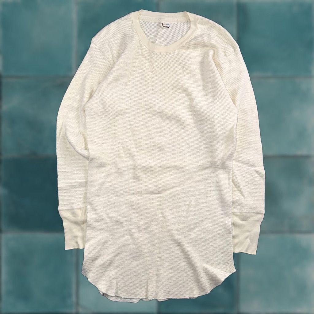 Jockey Jockey VTG 1960s Shirt Ivory Waffle Knit Thermal Long Sleeve XL Cotton 100% Casual Mens/Vintage Shirt Size US XL / EU 56 / 4 - 1 Thumbnail