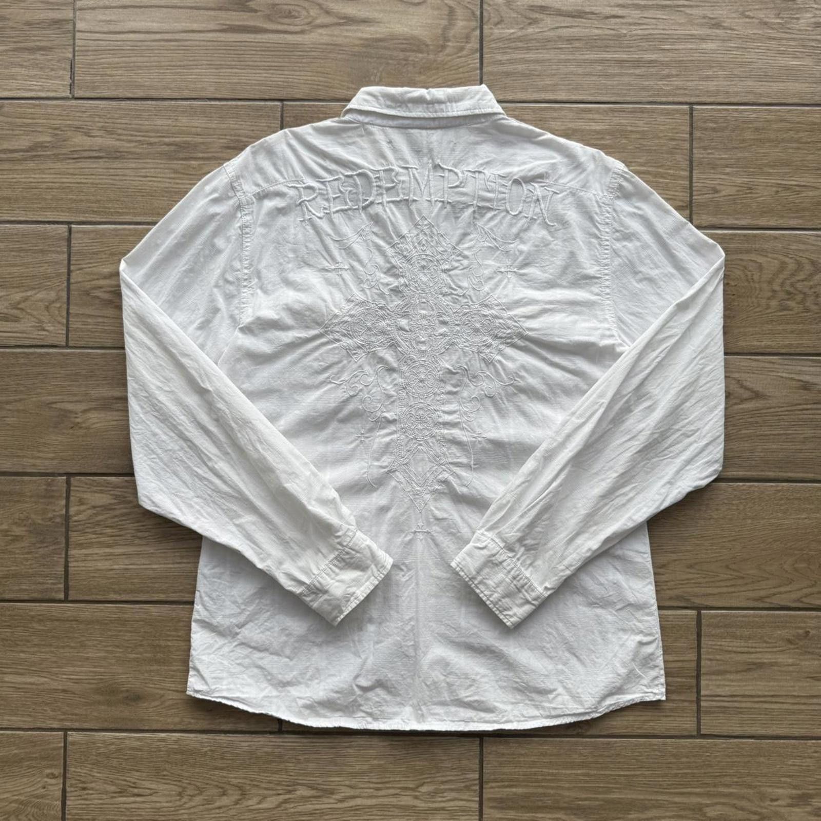 Affliction Y2K Redemption Big Cross Affliction long sleeve shirt Size US XL / EU 56 / 4 - 1 Thumbnail