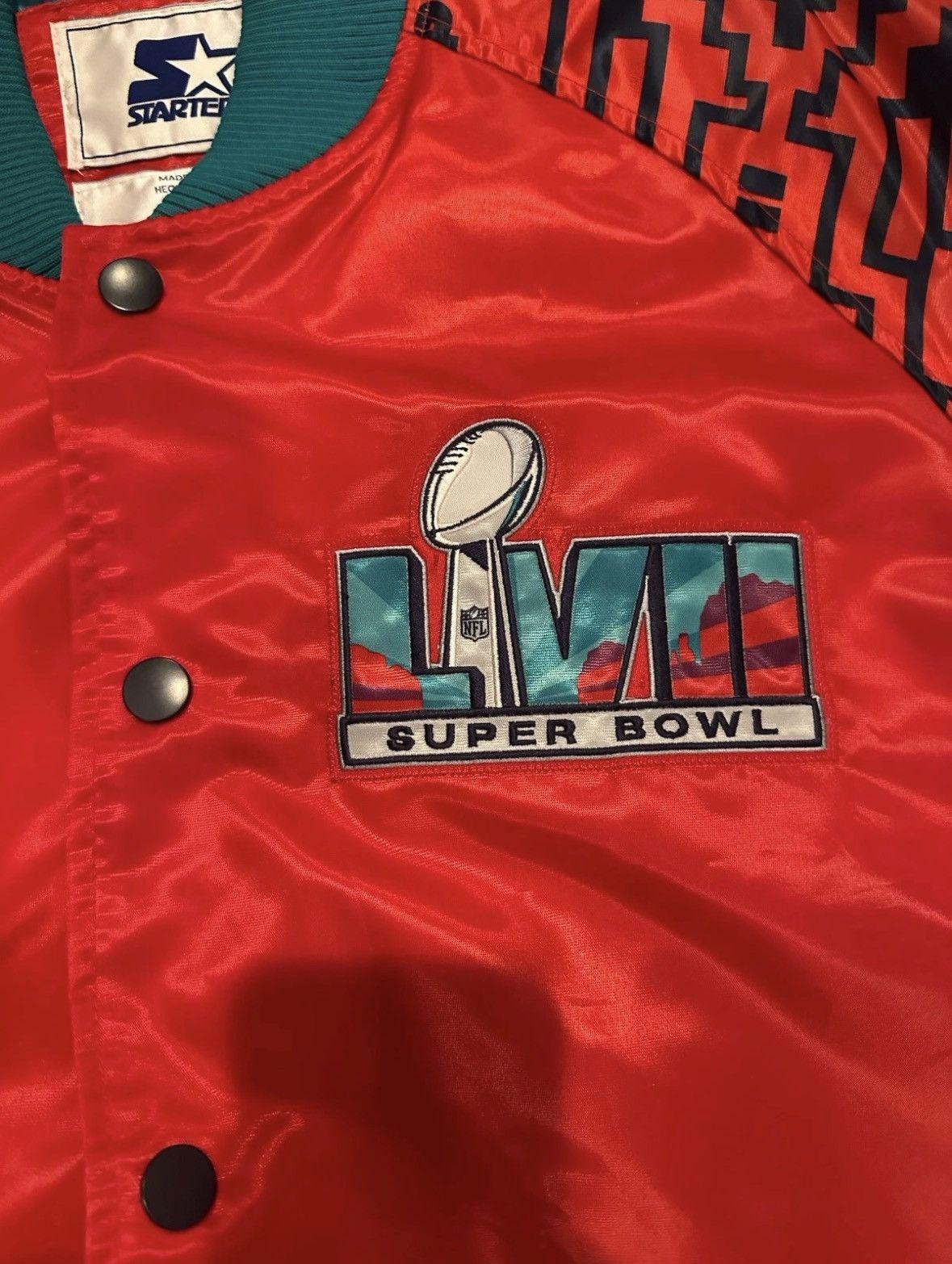 Starter Starter Super Bowl LVII Satin Bomber Jacket XL Size US XL / EU 56 / 4 - 5 Thumbnail