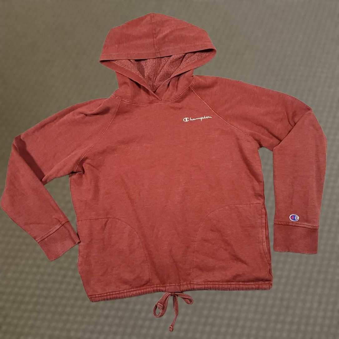 Champion Champion Cropped Hoodie Women's Medium Burnt Orange Embroidered Logo Pullover Easy Care Pockets Hooded Knit Cotton Polyester Fleece Size M / US 6-8 / IT 42-44 - 1 Thumbnail