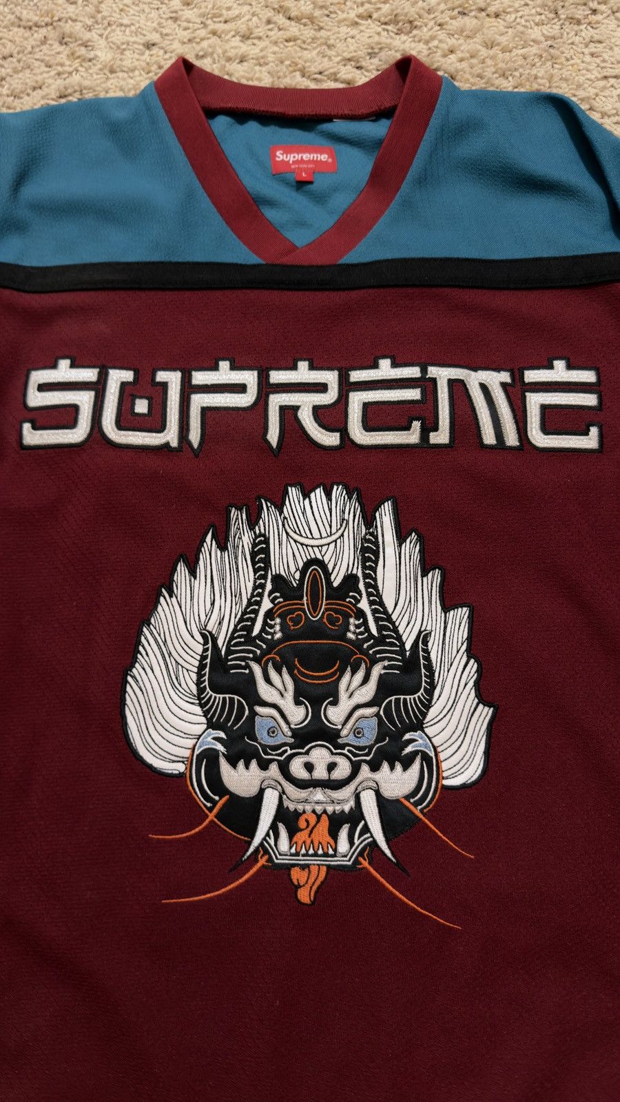 Supreme Supreme Demon Hockey Jersey - Cardinal - FW21 - DS no tags Size US L / EU 52-54 / 3 - 3 Thumbnail