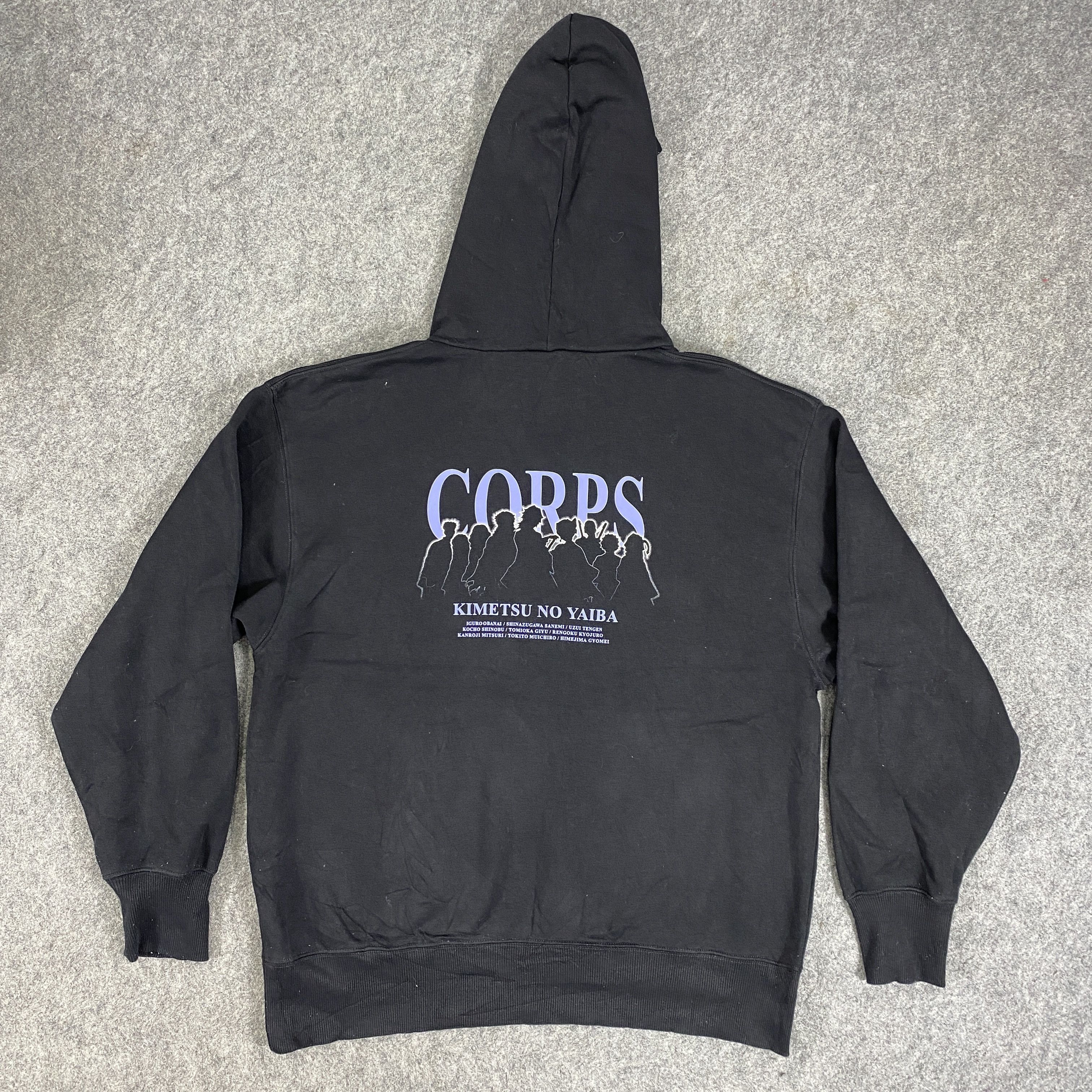image of Anima x Gu Kimetsu No Yaiba X Gu Hoodie Anime Manga Japan -Sw070 in Black, Men's (Size Large)