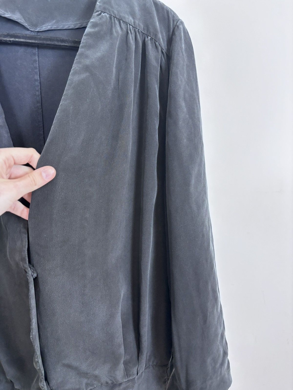 Miu Miu Miu Miu Women’s Grey/Black Silk Snap Cardigan Blouse Dress Size M / US 6-8 / IT 42-44 - 22 Thumbnail