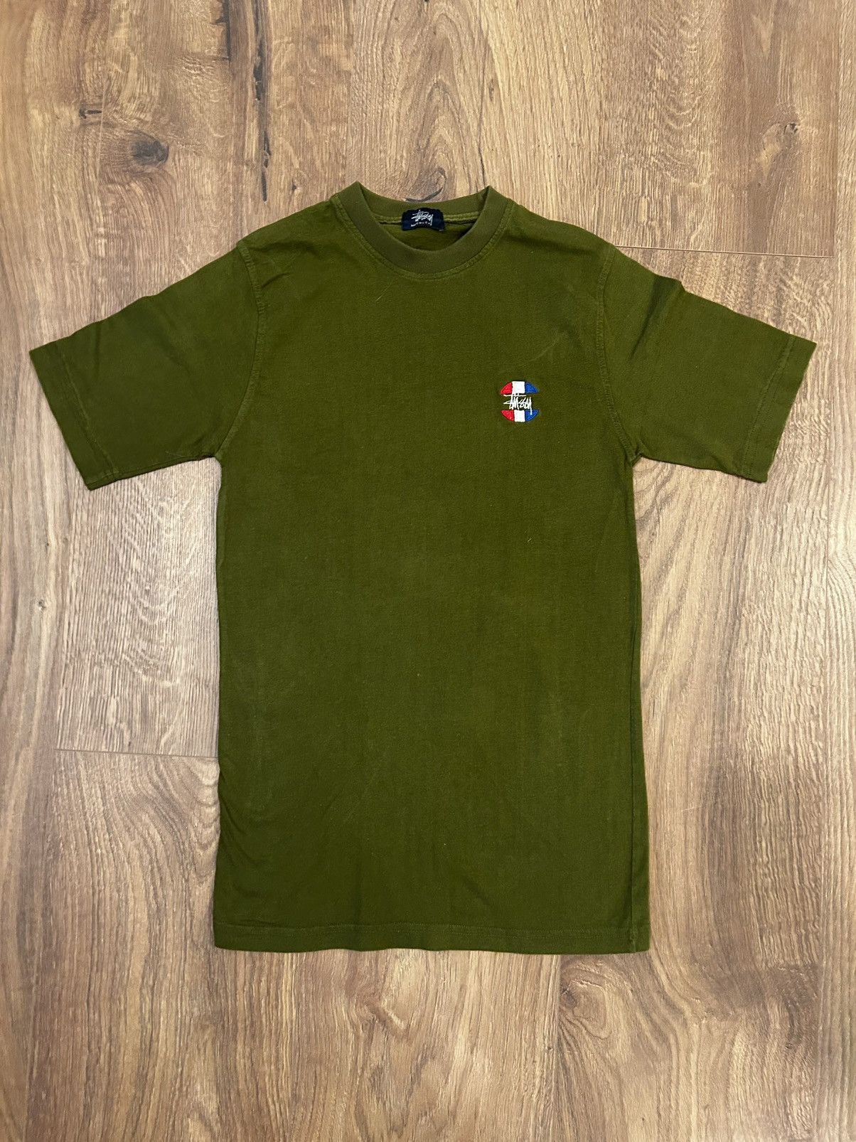 Stussy Stussy green tee with embroidered logo Size US S / EU 44-46 / 1 - 1 Thumbnail