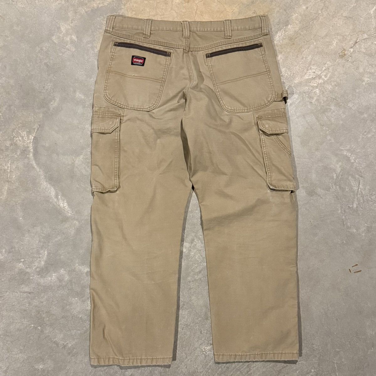 Carhartt 2000s Wrangler Faded Distressed Double Knee Cargo Work Pants Size US 38 / EU 54 - 8 Thumbnail