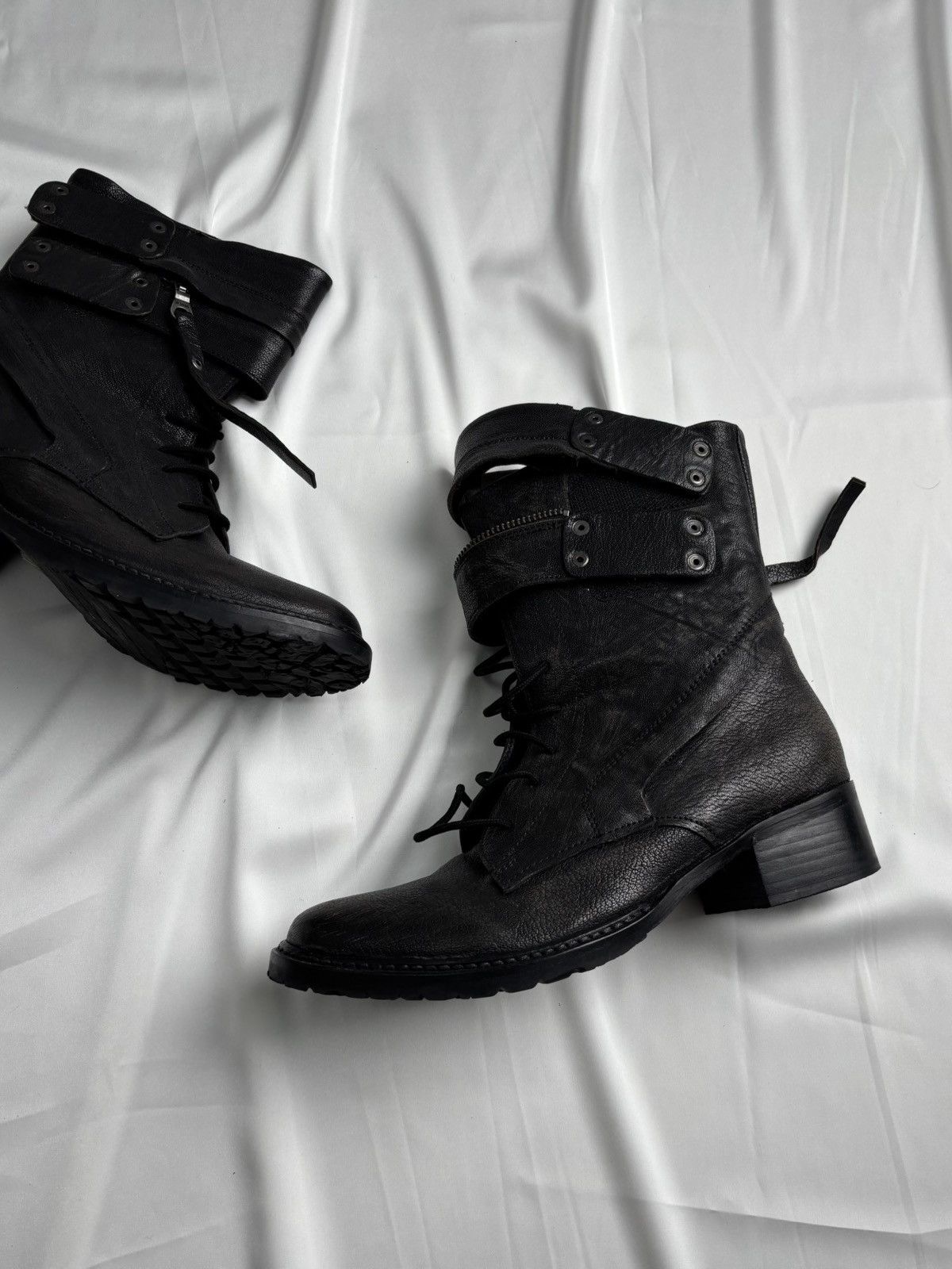 Other Leather belted asymmetrical zip boots Size US 8 / IT 38 - 4 Thumbnail