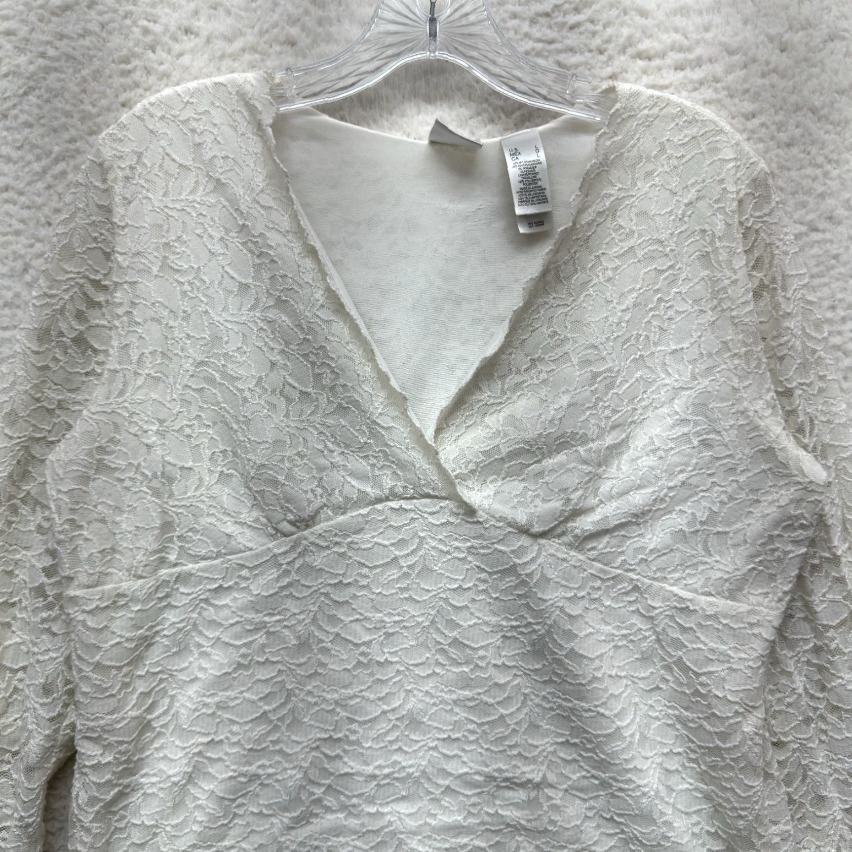 Vintage Y2K Vintage Lace Top White L Shirt Boho Grunge Whimsigoth Edwardian Womens Size L / US 10 / IT 46 - 3 Thumbnail