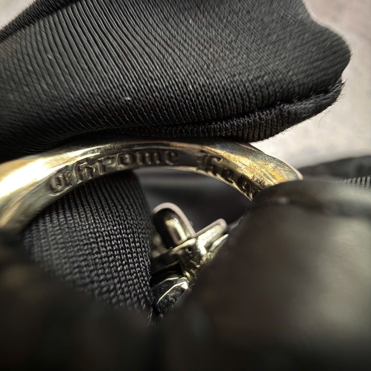 Chrome Hearts Grinds Motif Nylon bag black