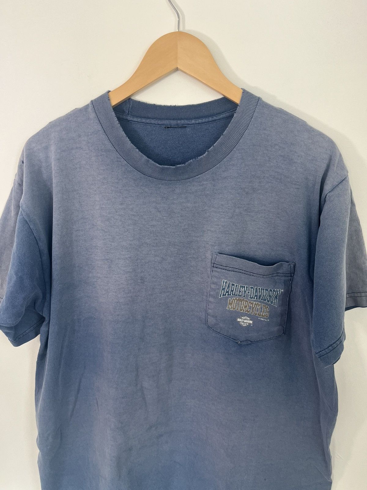 Vintage Harley Davidson Sun Faded Thrashed Pocket Tee Size US L / EU 52-54 / 3 - 2 Thumbnail