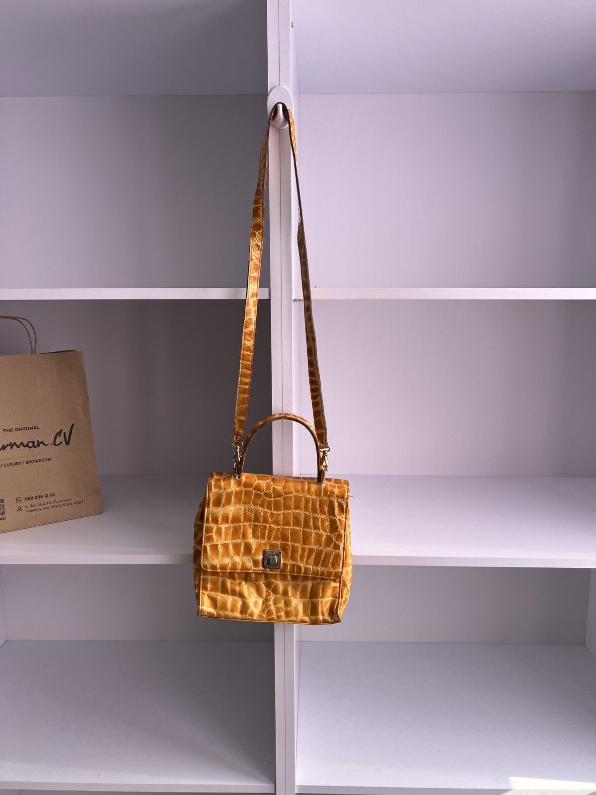 Designer × Escada × Vintage Vintage ESCADA Shoulder Bag Crocodile Pattern Leather Size ONE SIZE - 1 Thumbnail
