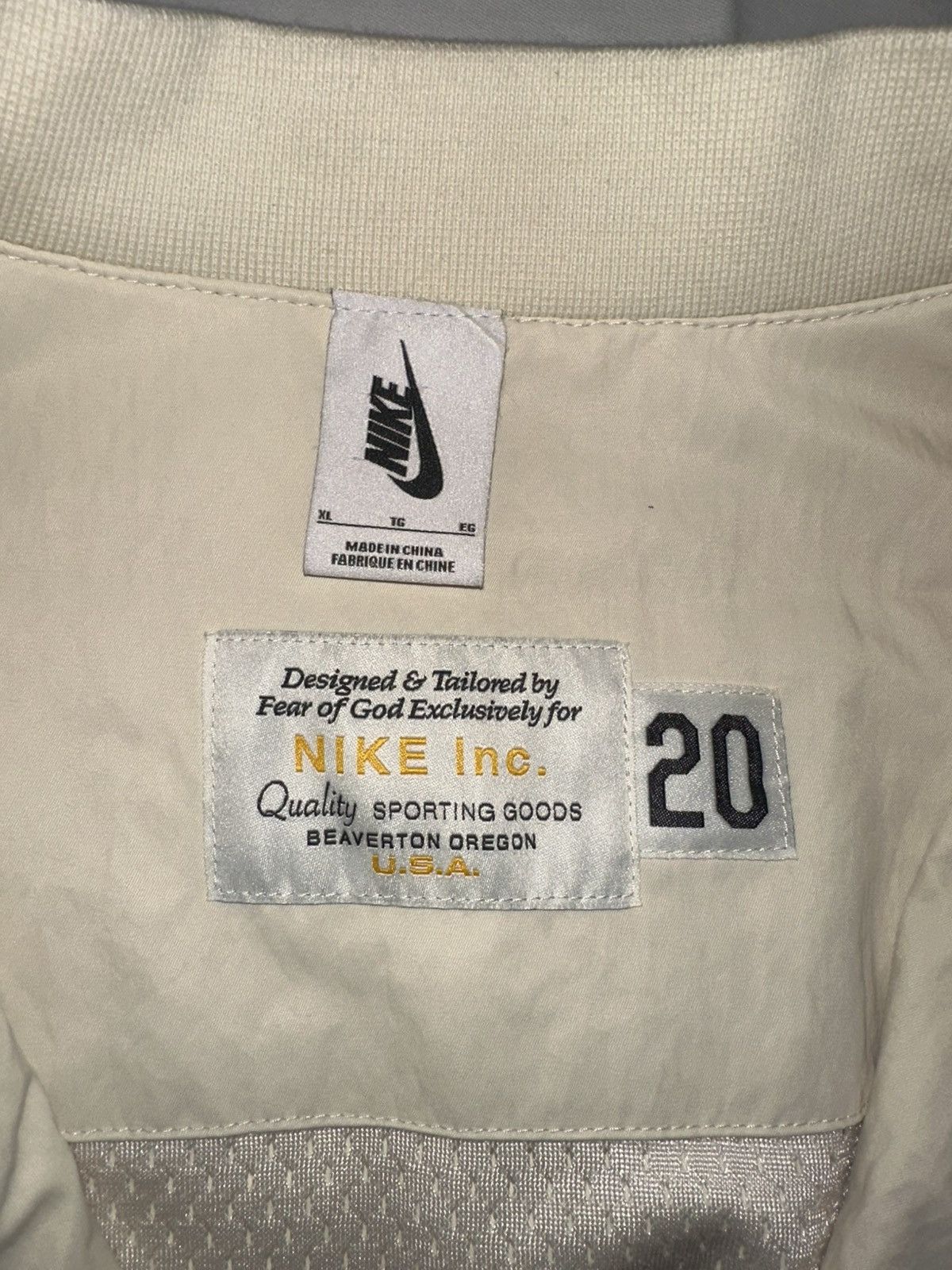 Fear of God × Nike Nike x Fear Of God NRG Basketball Jacket 'Light Cream' Size US XL / EU 56 / 4 - 2 Thumbnail