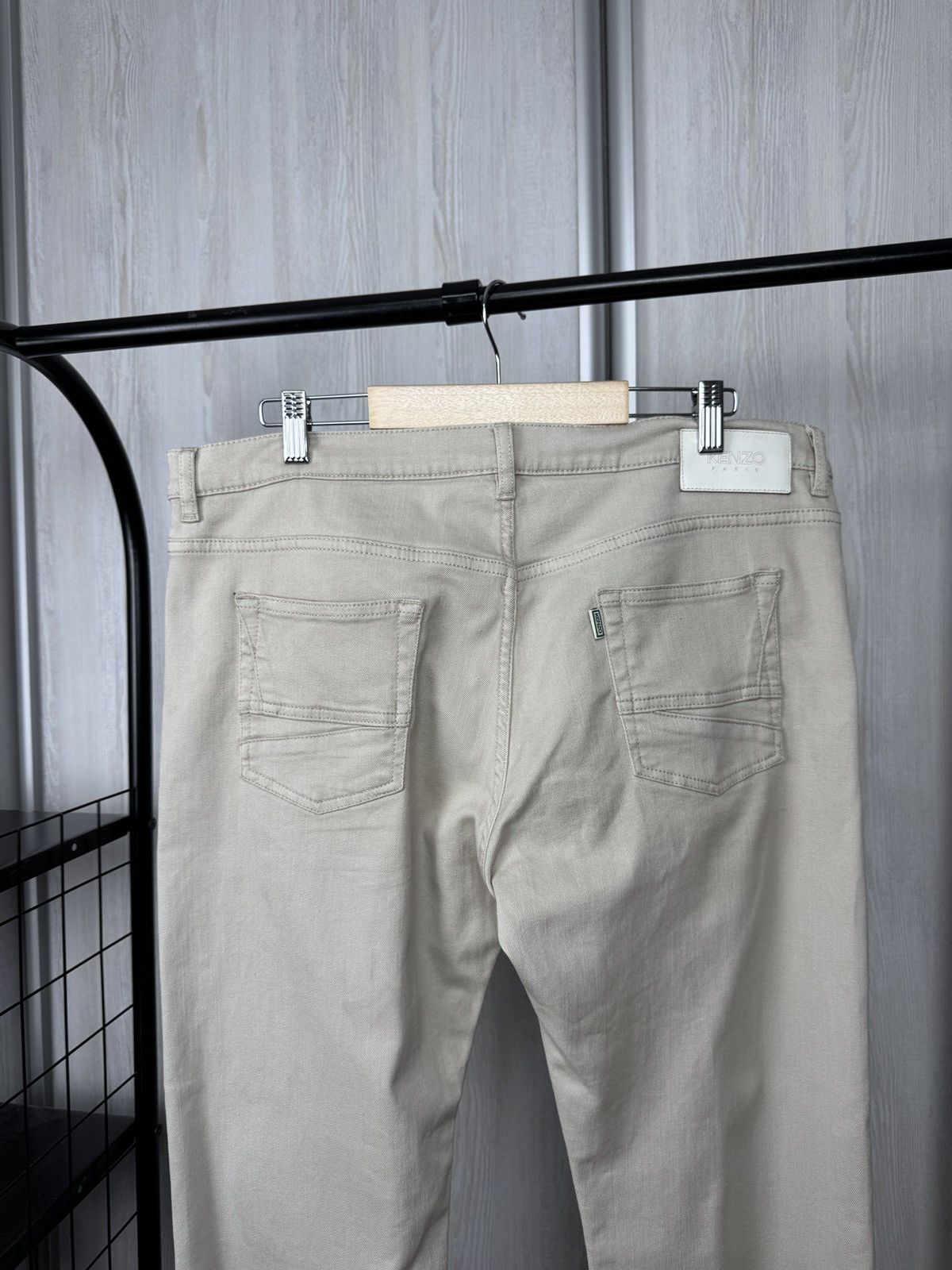 Kenzo Kenzo Paris small logo beige classic chino pants Size US 37 - 12 Thumbnail
