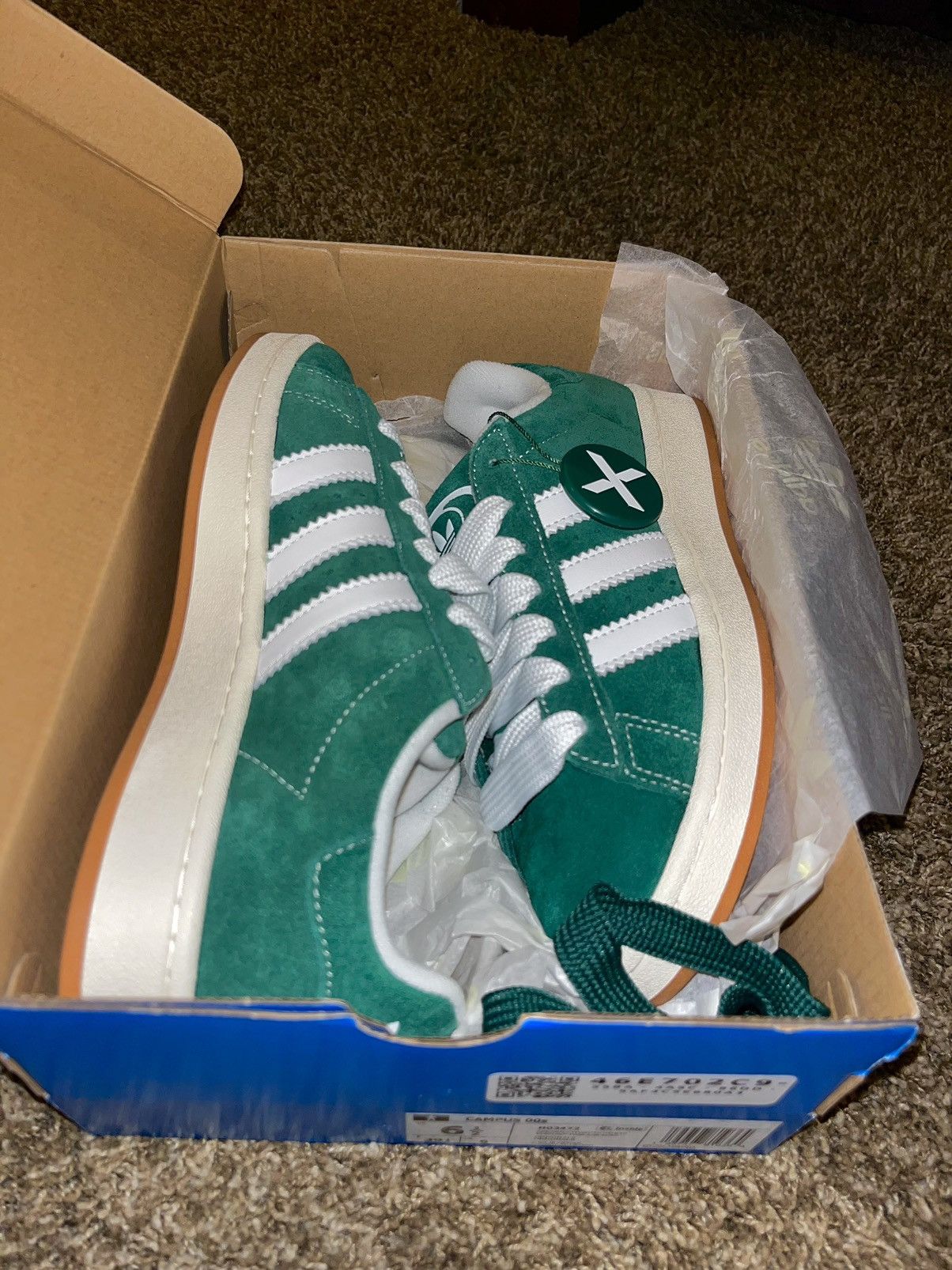 image of Adidas Campus 00S Green Shoes, Men's (Size 6.5)
