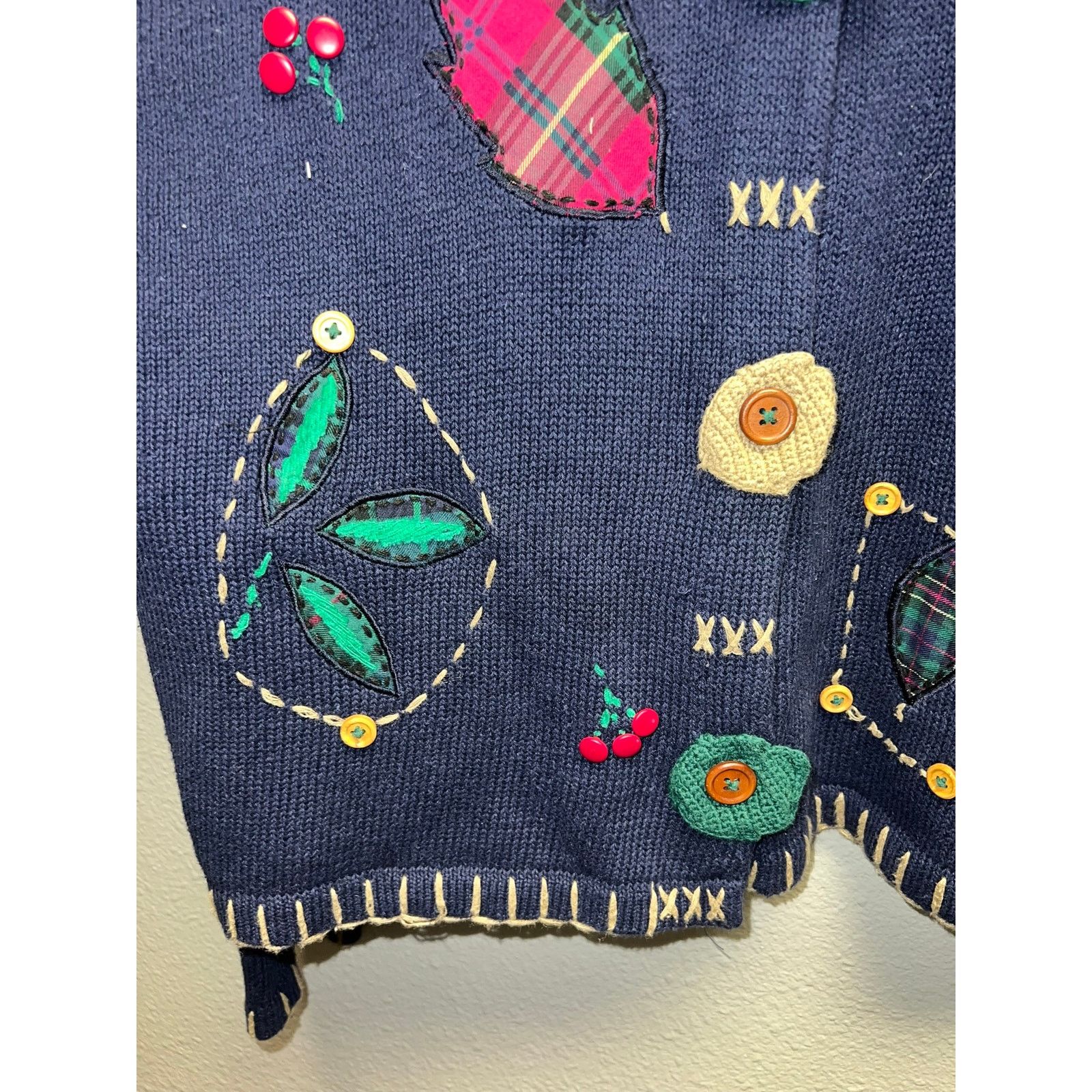 Vintage Vintage Susan Bristol Sweater Cardigan Leafs Falling 90s L Size L / US 10 / IT 46 - 5 Thumbnail
