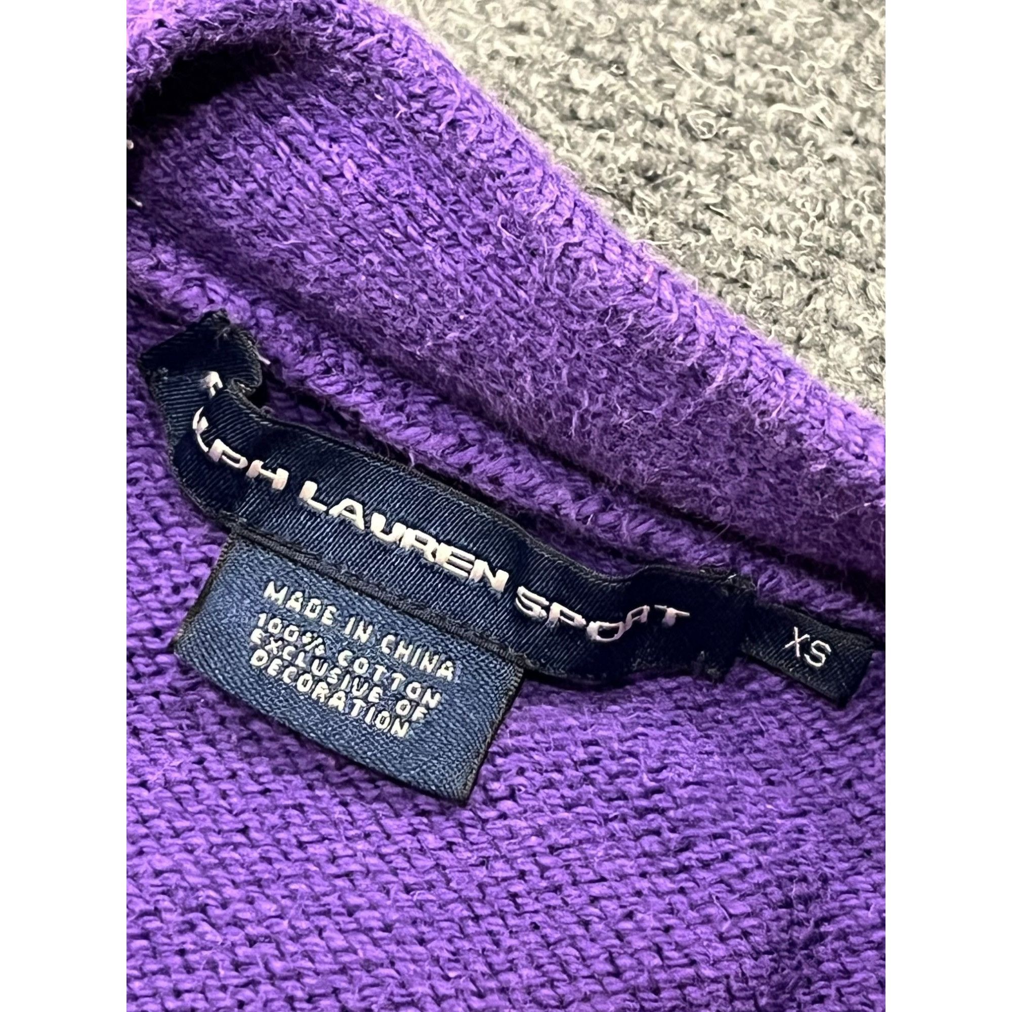 Polo Ralph Lauren ralph lauren sport womens sweater size XS cotton purple v ne Size XS / US 0-2 / IT 36-38 - 3 Thumbnail