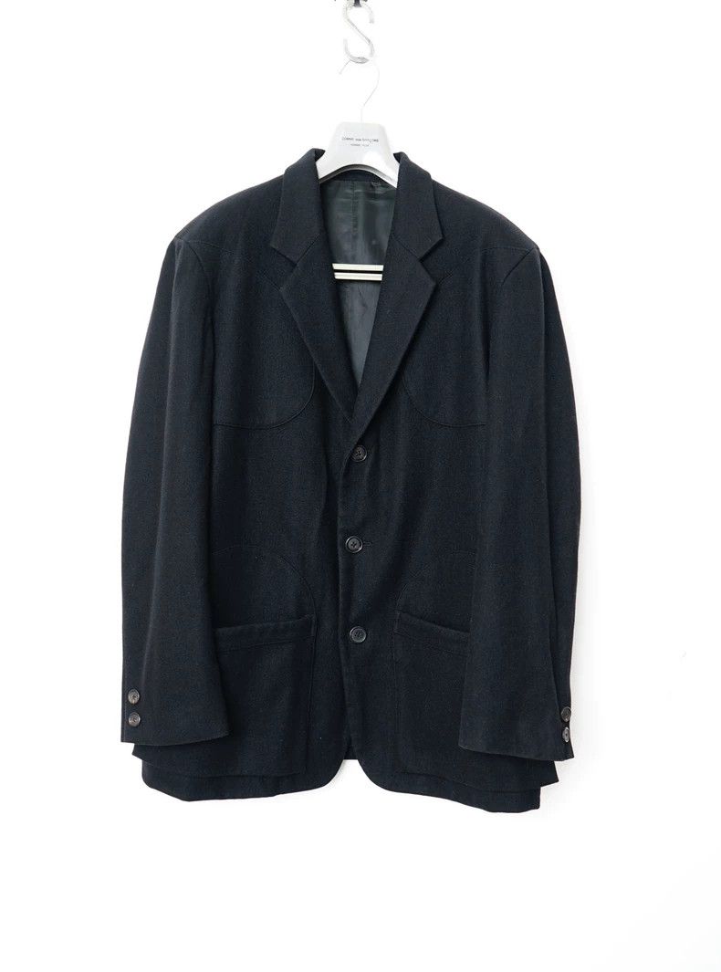 Y's For Men Fall/Winter Round Patchwork Wool Blazer jacket