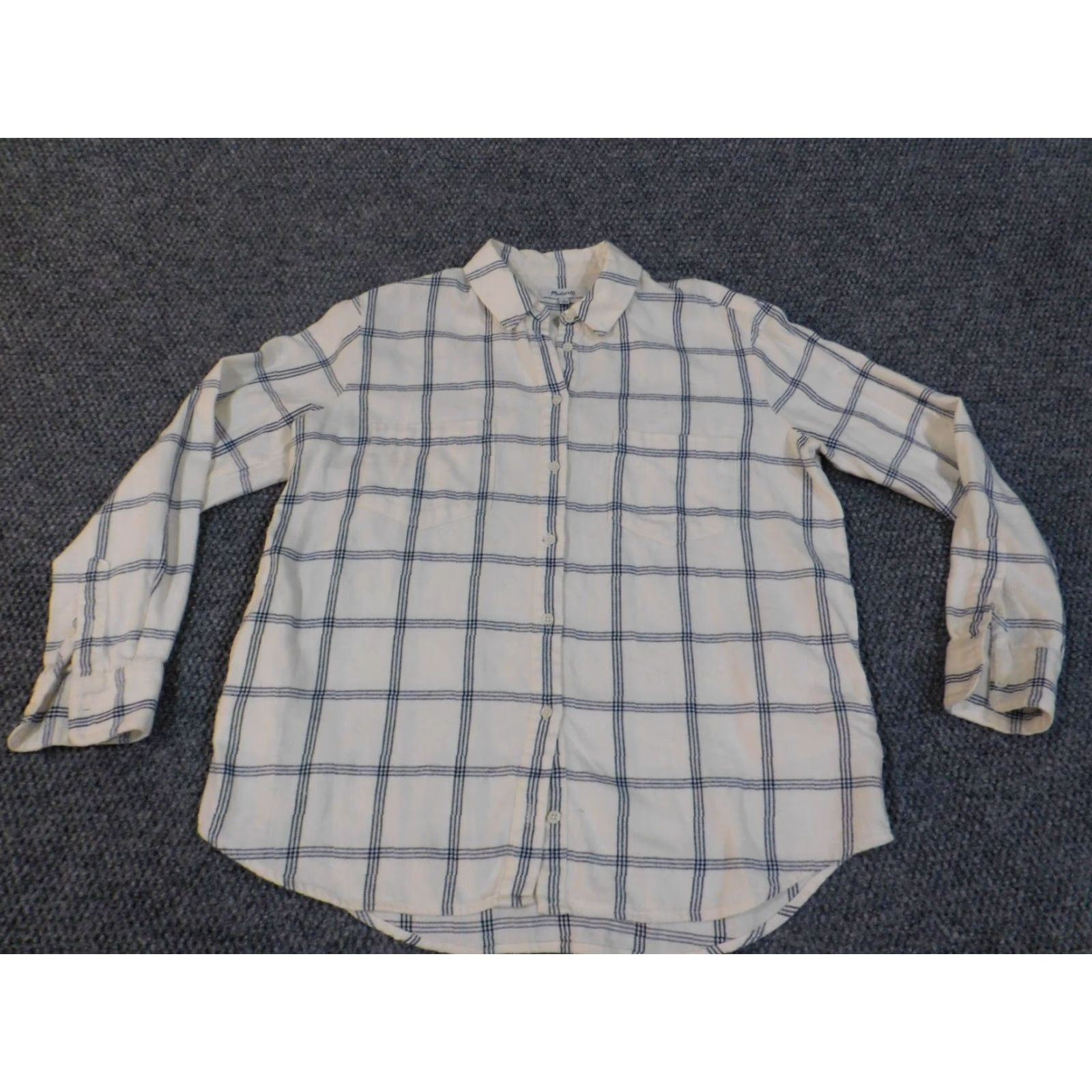 Madewell Madewell Shirt Womens Small S Beige Plaid Flannel Button-Up Casual Classic Cotton Long Sleeve Size S / US 4 / IT 40 - 2 Thumbnail