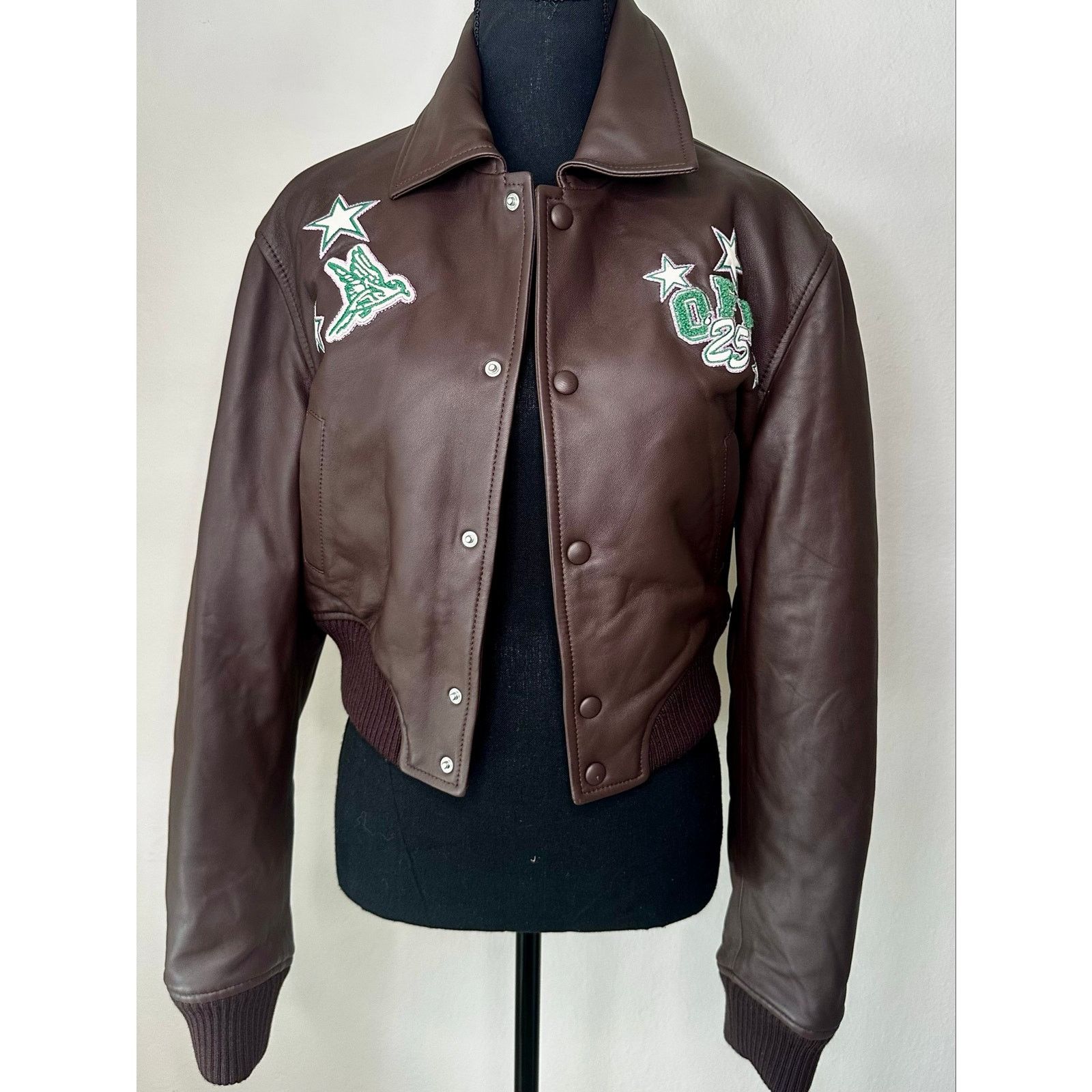 Off-White Off-White Virgil Abloh Trap House Crop Leather Varsity IT 40 Size S / US 4 / IT 40 - 1 Thumbnail