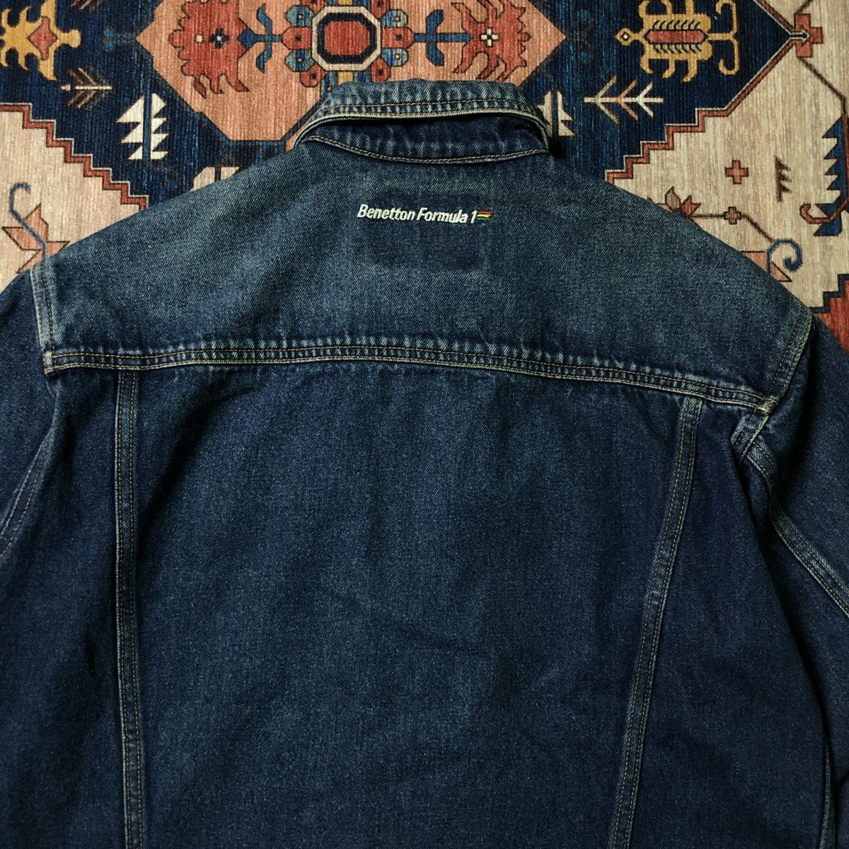 Benetton × Formula 1 × United Colors Of Benetton Benetton Formula 1 Denim Jacket Size US L / EU 52-54 / 3 - 5 Thumbnail