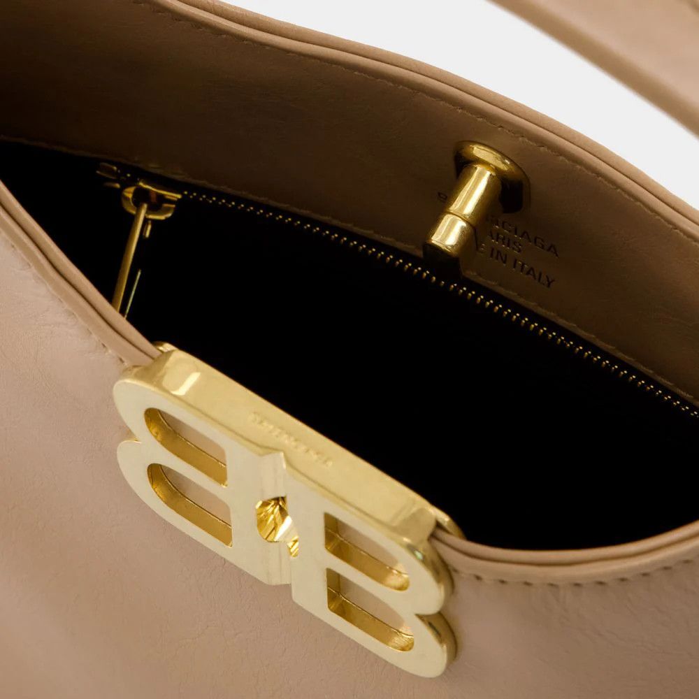 Balenciaga o1mt1gz0325 Size: OS / BB Soft Small Hobo Bag in Beige Size ONE SIZE - 4 Thumbnail