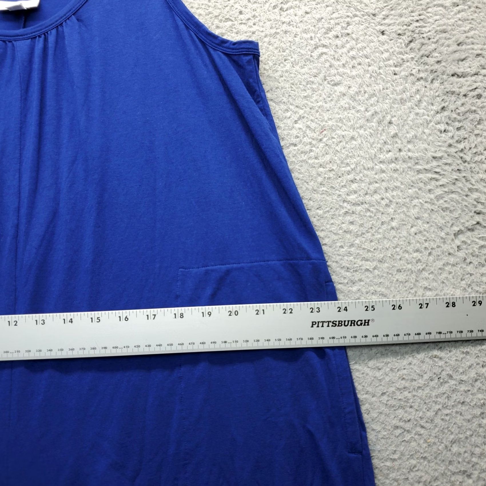 J. Jill J. Jill Jumpsuit Womens Size L Blue Stretch Round Neck Sleeveless Wide-Leg Pants One-Piece Casual Travel Workwear Classy Comfortable Size 36" / US 14 / IT 50 - 5 Thumbnail