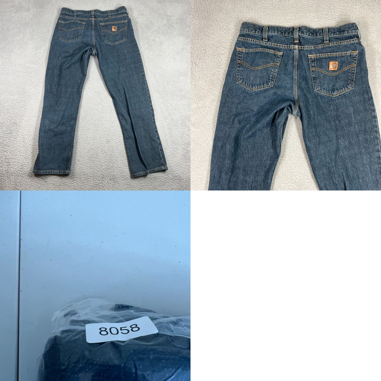 Carhartt VINTAGE Carhartt Mens Jeans 34x32 Relaxed Fit Dark Blue Cotton Denim Workwear Size US 34 / EU 50 - 8 Thumbnail