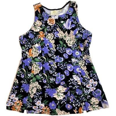 Other Maeve Floral Peplum Tank Top Cotton Blend Button Side Sz M Size M / US 6-8 / IT 42-44 - 1 Thumbnail