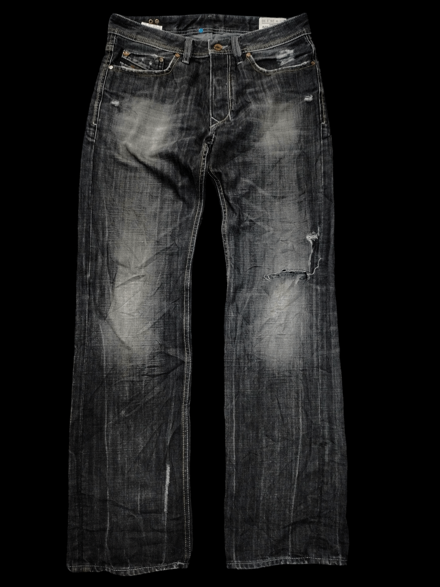 Adidas 🔥 Vintage 🔥Adidas x Diesel Mudwash Distressed Jeans Size US 30 / EU 46 - 1 Thumbnail