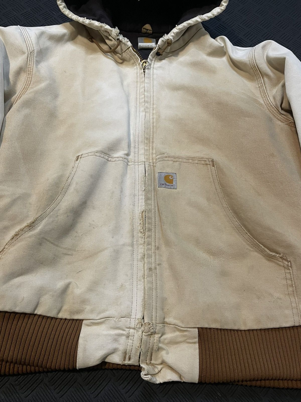 Carhartt Insanely Faded Distressed Vintage Detroit Hooded Jacket Size US L / EU 52-54 / 3 - 2 Thumbnail