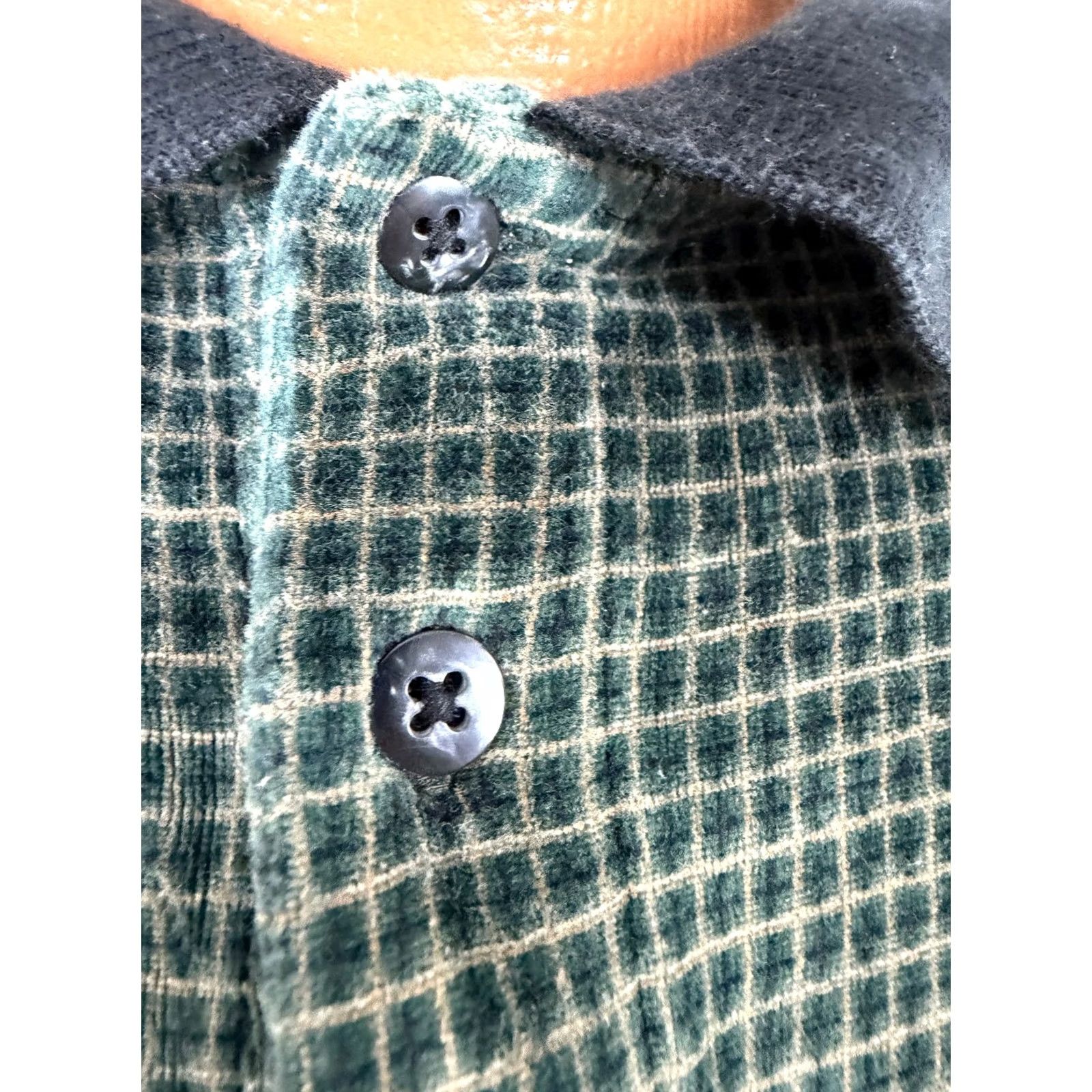 Velour VINTAGE Imprints Polo Shirt Men 2XL Green Velour Check Long Sleeve Casual Retro 90s Sports Size US XXL / EU 58 / 5 - 4 Thumbnail