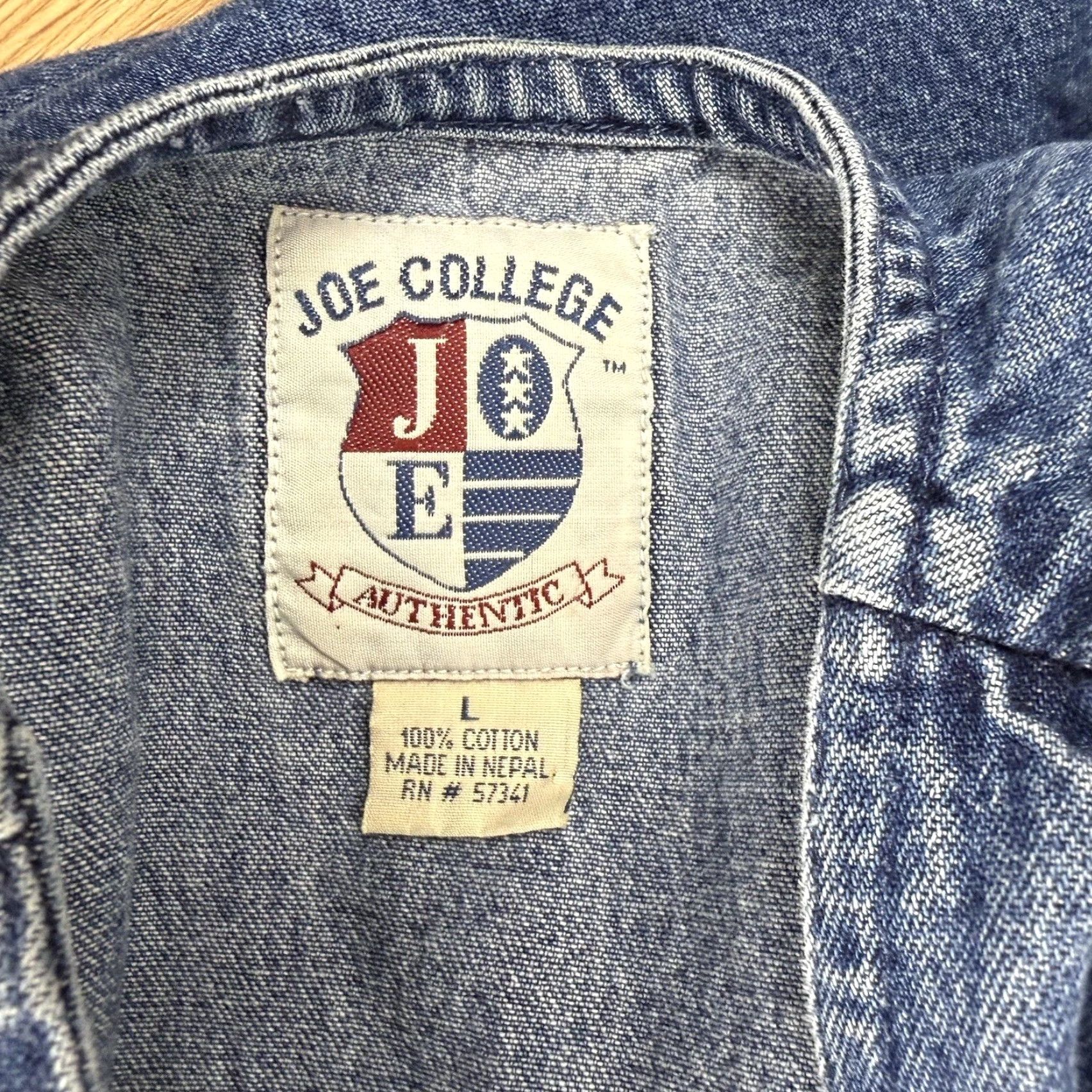 Denime Vtg Joe College Denim Jumper Dress L Women Blue College Theme Size L / US 10 / IT 46 - 3 Thumbnail