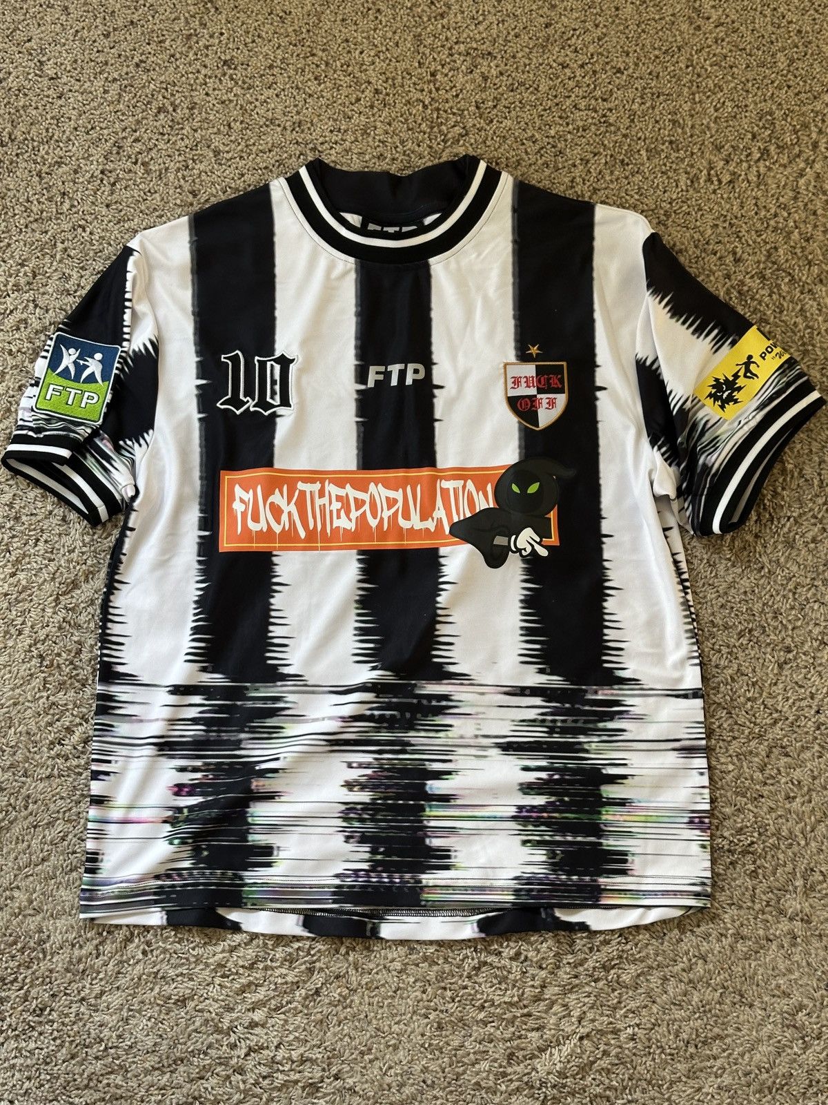 Fuck The Population FTP Distorted Soccer Jersey - Medium - DSIP Size US M / EU 48-50 / 2 - 1 Thumbnail