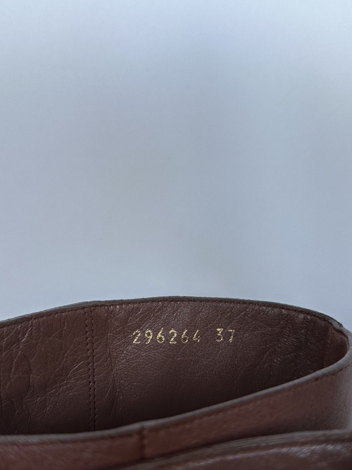 Gucci Gucci Brown Leather Knee High Heeled Boots Metal Logo GG Size US 7 / IT 37 - 8 Thumbnail