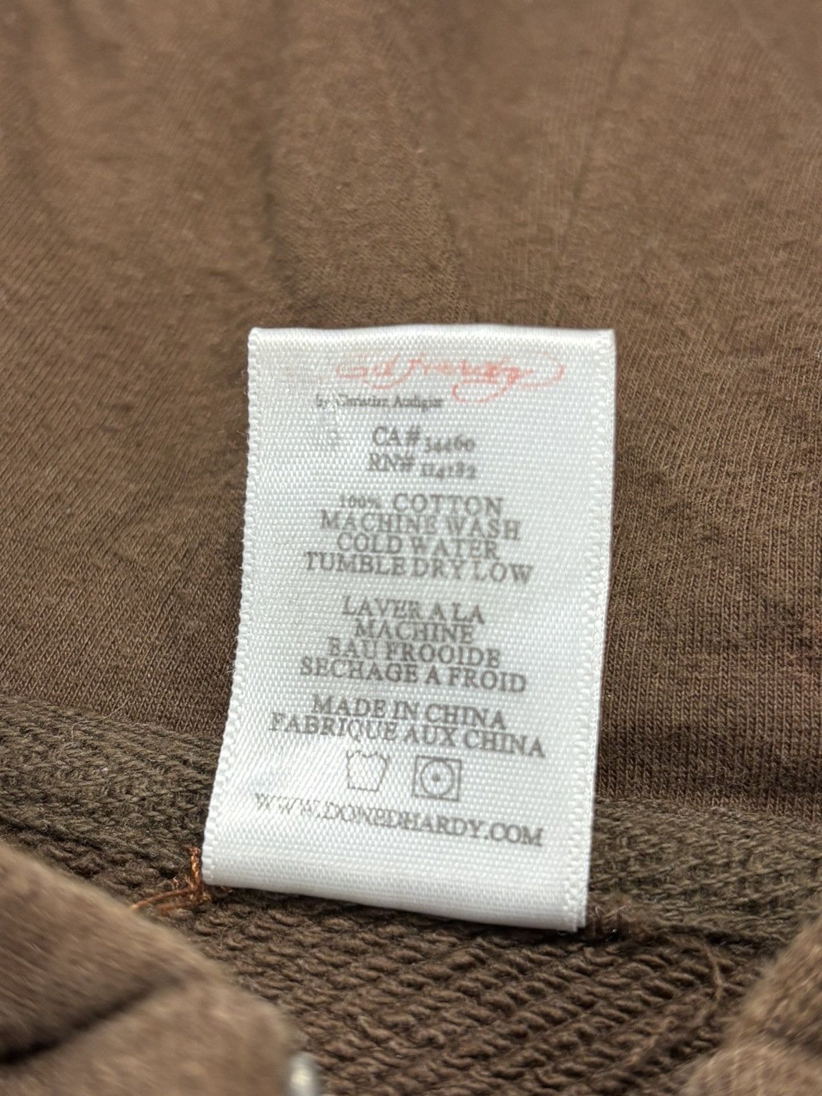 Ed Hardy Vintage Ed Hardy Y2K Big Logo Brown Hoodie Size US XL / EU 56 / 4 - 6 Thumbnail