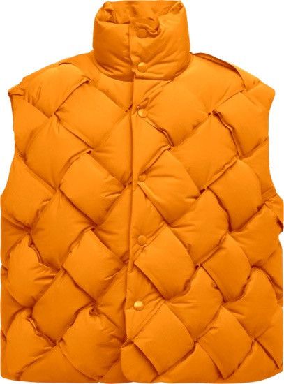 Bottega Veneta Tech Quilted Intrecciato Padded Shell Vest in Orange Size US S / EU 44-46 / 1 - 3 Thumbnail