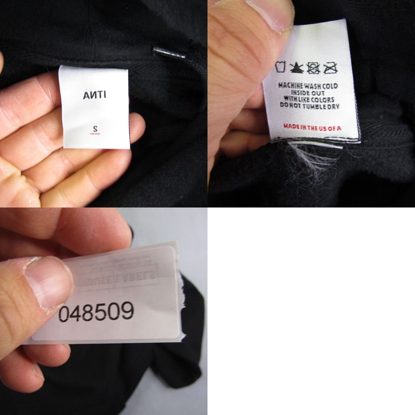 Vintage ANTI Brand Hoodie Mens Small Black Pullover Sweatshirt Korean Flag Korea Size US S / EU 44-46 / 1 - 8 Thumbnail