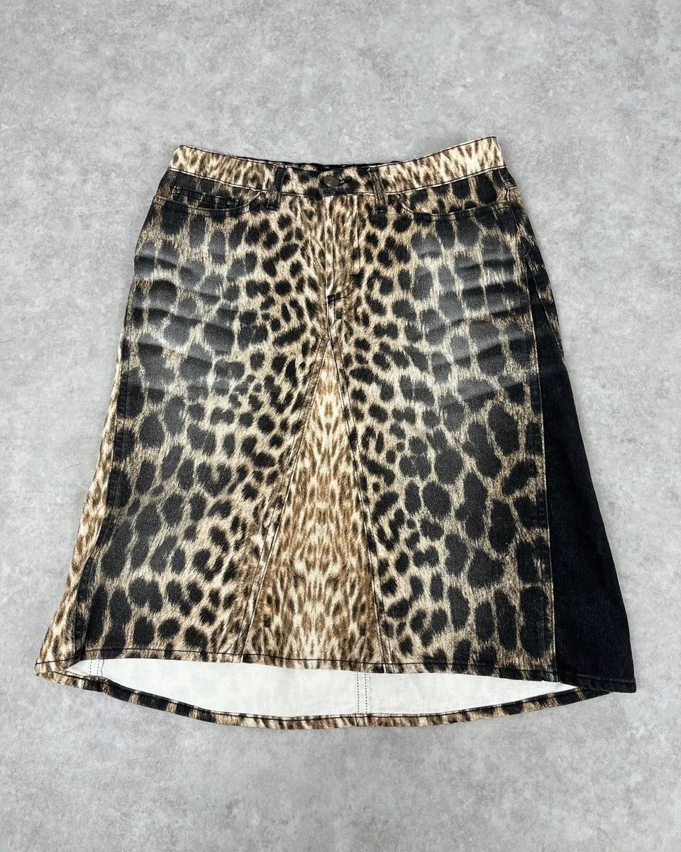 Roberto Cavalli SS2003 Cavalli Leopard Beige & Black Skirt Size US S / EU 44-46 / 1 - 3 Thumbnail