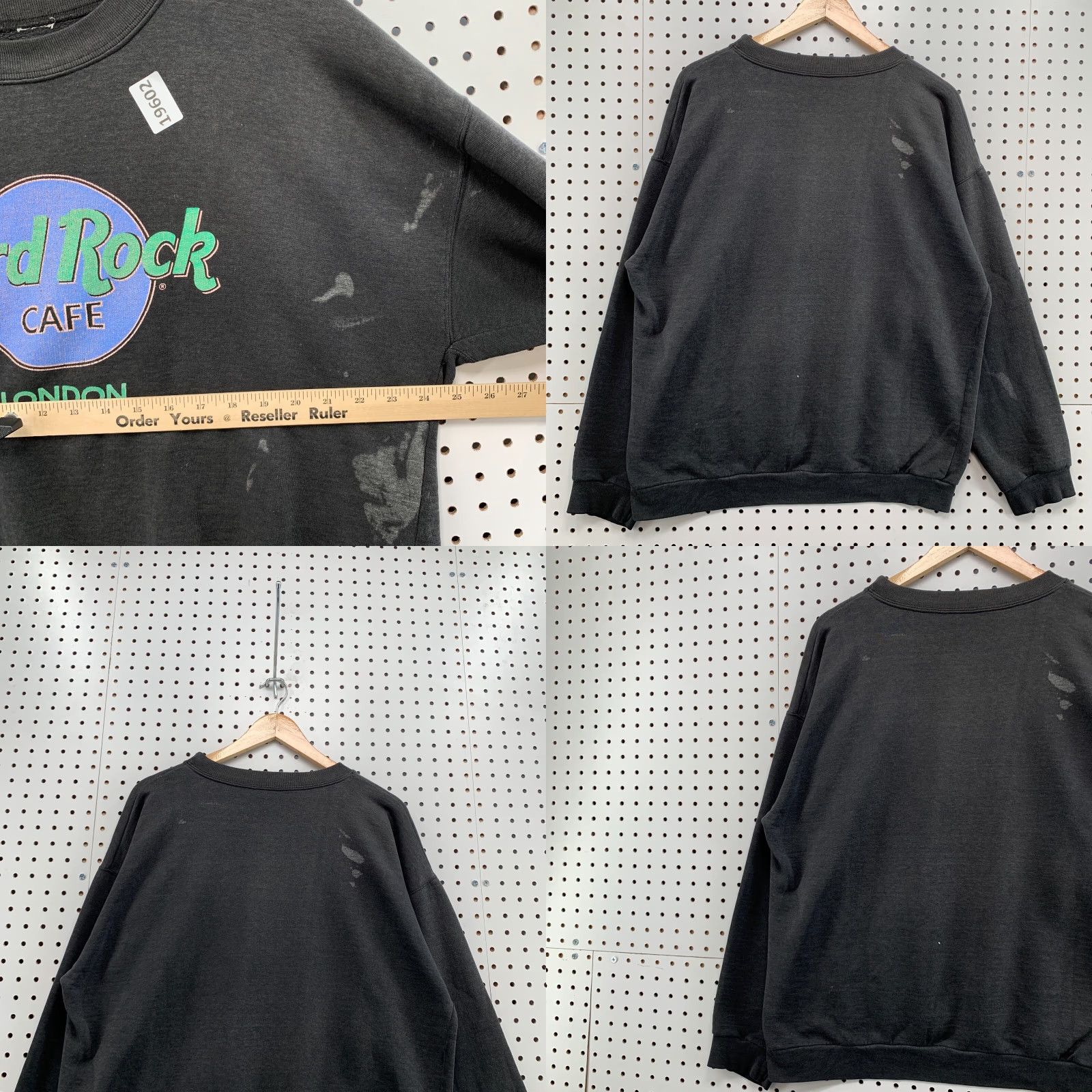 Hard Rock Cafe VINTAGE Hard Rock Cafe Sweatshirt Mens L Black Crew Neck 90s London Distress Pullover 25x28 Size US L / EU 52-54 / 3 - 9 Thumbnail